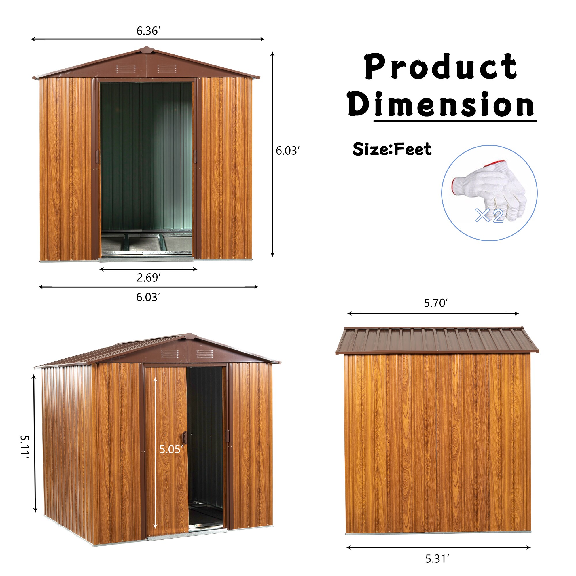 Mondawe MD-WWC71035 Metal-Storage-Buildings-Sheds - View #8
