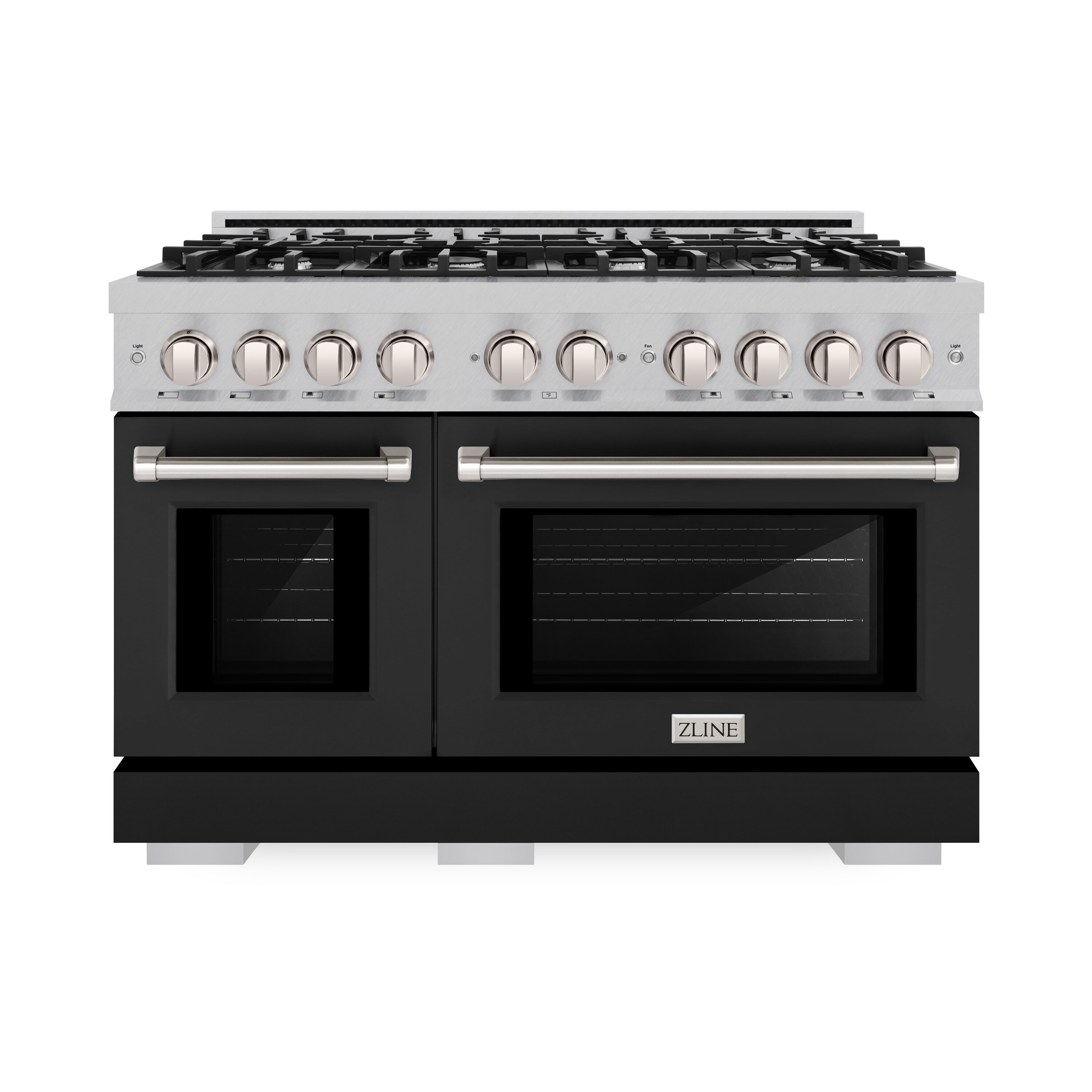 ZLINE KITCHEN & BATH HGRS-BLM-48 Select 48-in 8 burners 4.2-cu ft / 2.5-cu ft Convection Oven Freestanding Liquid Propane Double Oven Gas Range ( Fingerprint Resistant Stainless Steel, Black Matte Door )