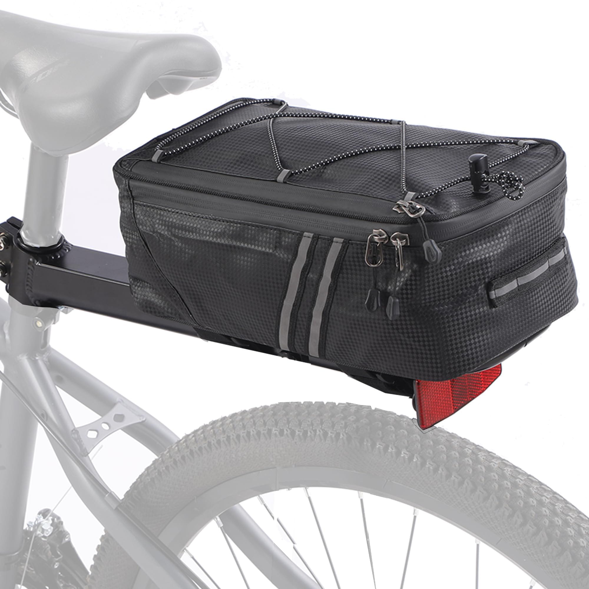 Etokfoks - aluminum alloy bike rear cargo rack 1 pack 22 lb capacity utility accessory with squa...