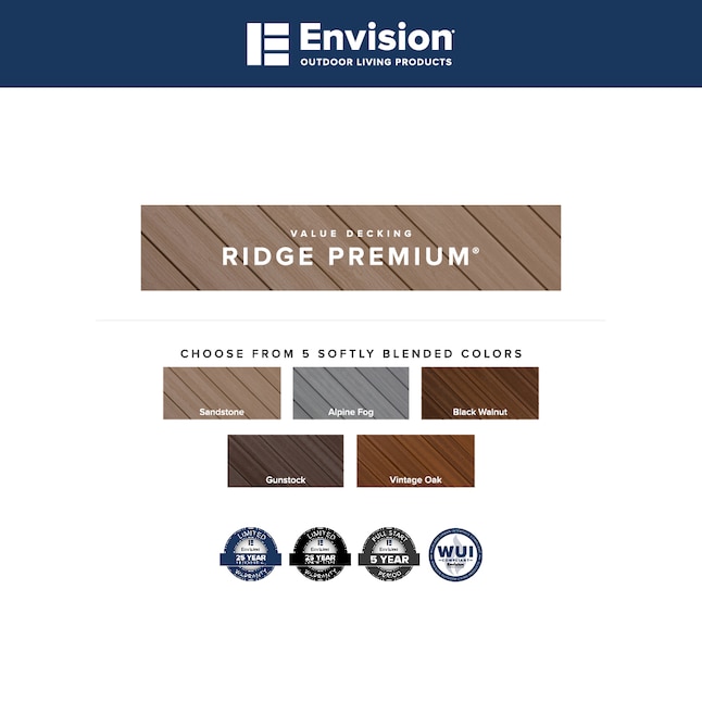 Envision Outdoor Living Products Ridge Premium 1-in x 6-in x 16-ft ...