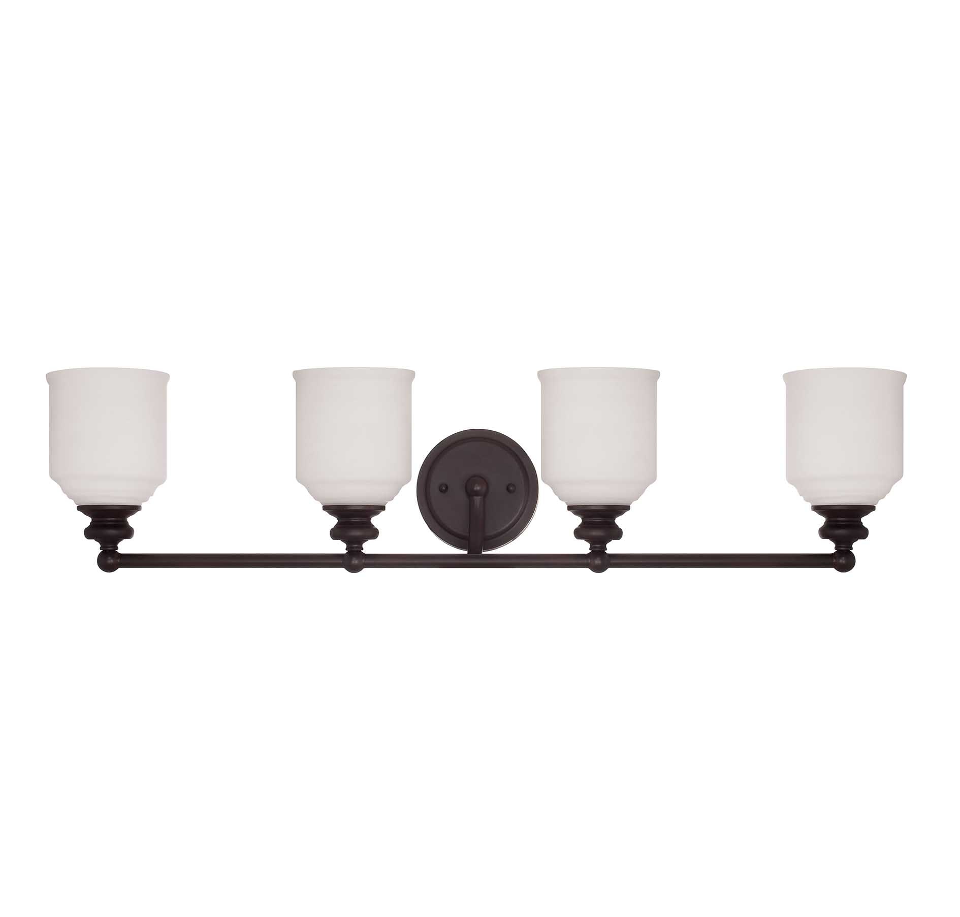 Savoy House Essentials 8-6836-4-13 Melrose 33.5-in 4 -Light Brushed Bronze Vintage Vanity light