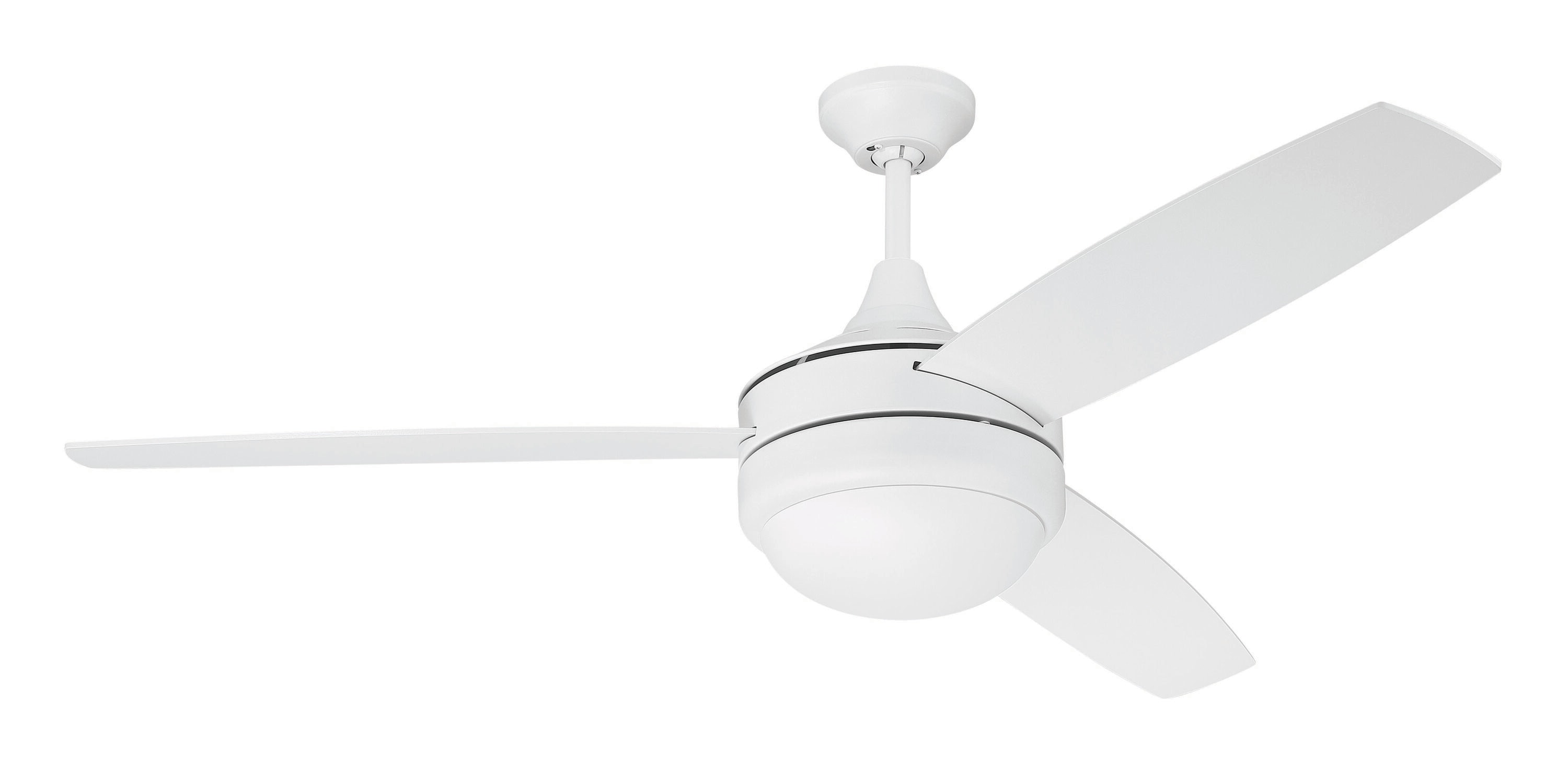Craftmade PHZ52W3 Phaze 52-in White with White Blades Ceiling Fan With Light ( 3 -Blade )
