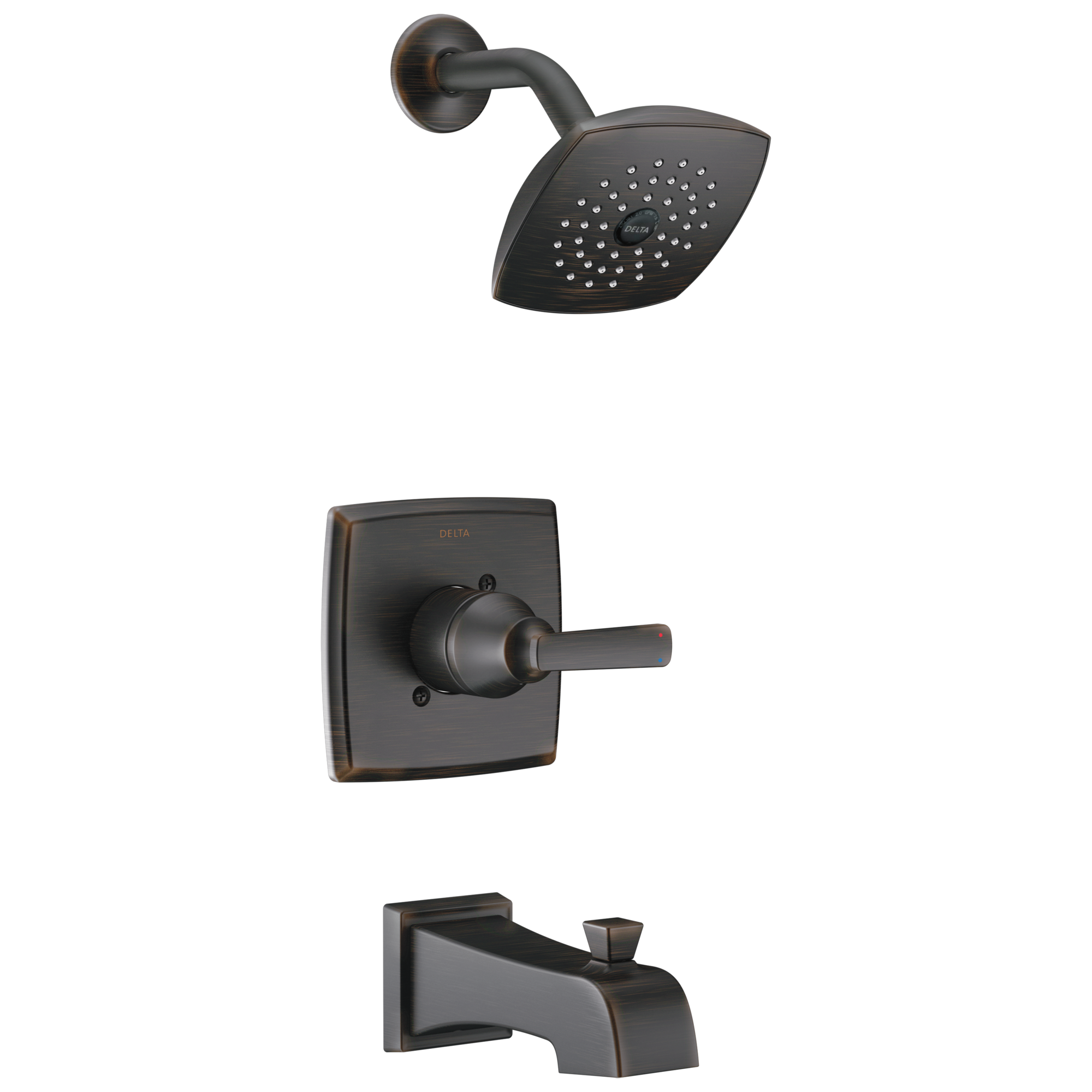 Delta T14464-RB Ashlyn Venetian Bronze 1-handle Single function 5.25-in Square Bathtub and shower Faucet