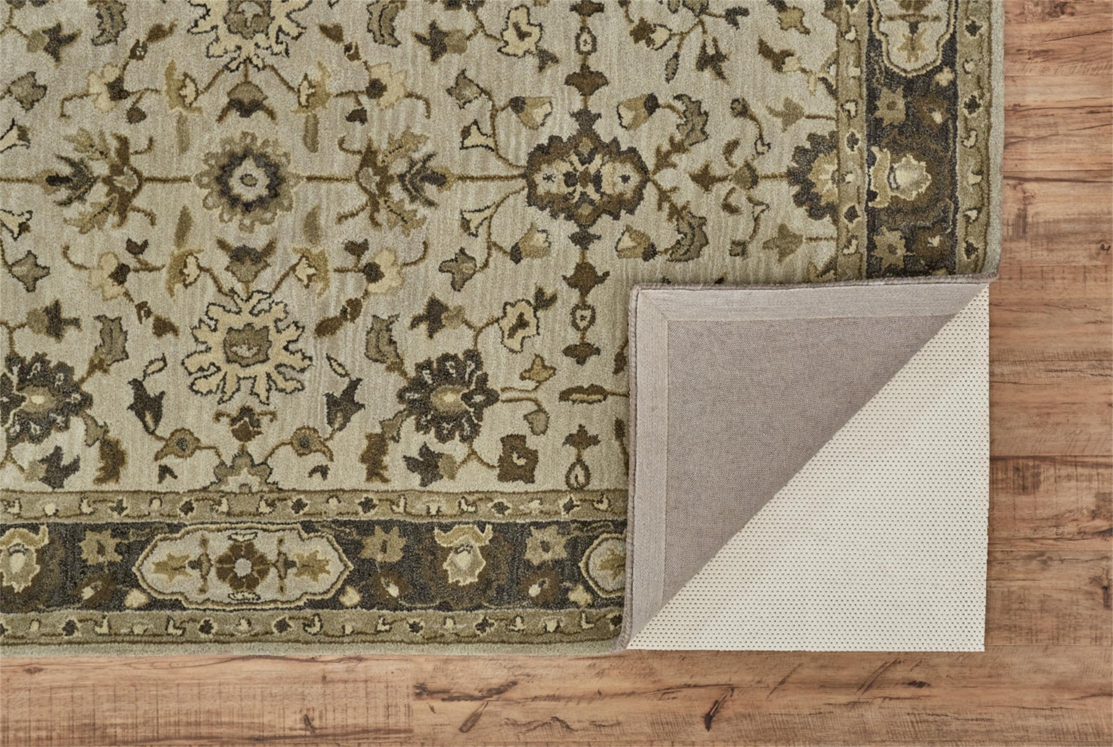 Eaton Traditional Gray and Taupe Hand-Tufted Wool Area Rug 8' x 11'