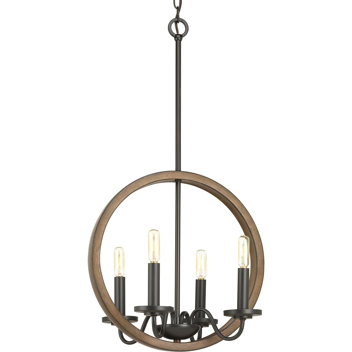 Progress Lighting P400080-020 Fontayne 4-Light Antique Bronze Transitional Dry Rated Chandelier