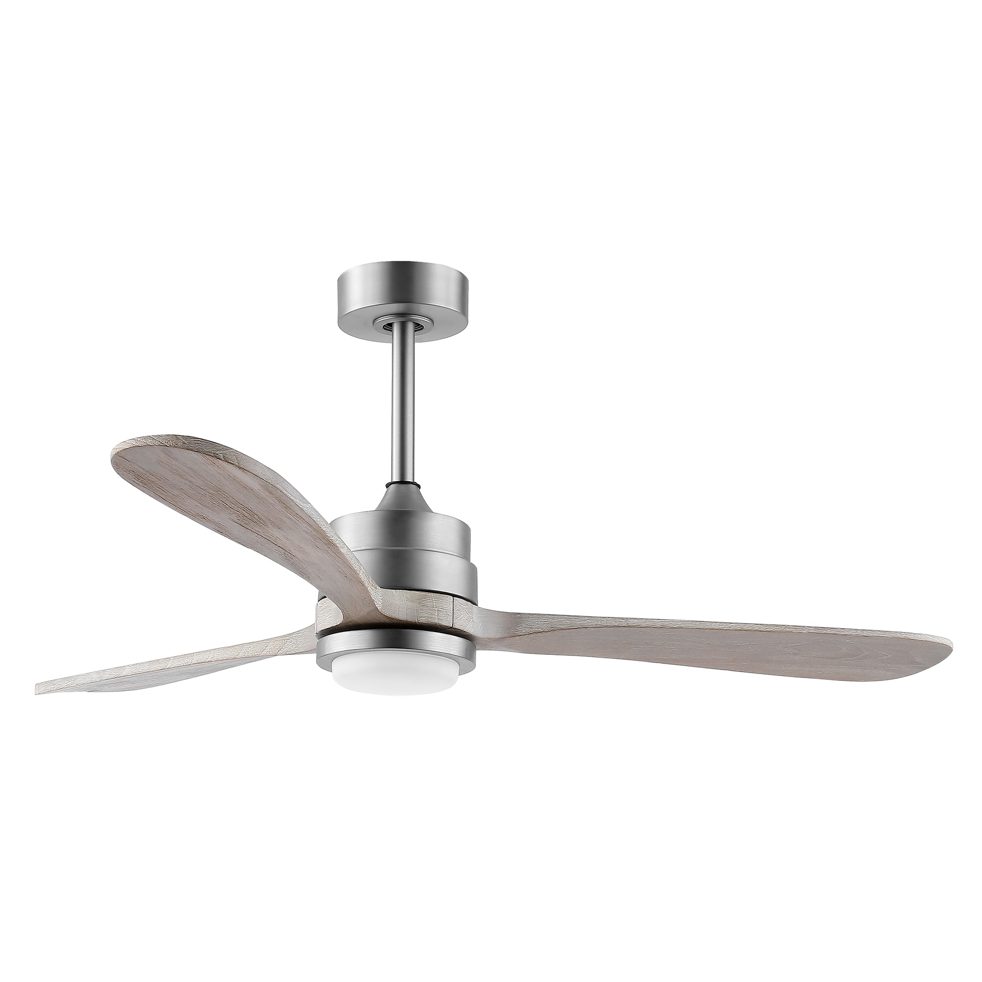 GETLEDEL LECF-0903-NI 52-in Color-Changing Integrated LED Brushed Nickel with Light Maple Blades Propeller Ceiling Fan With Light - Remote Included ( 3 -Blade )