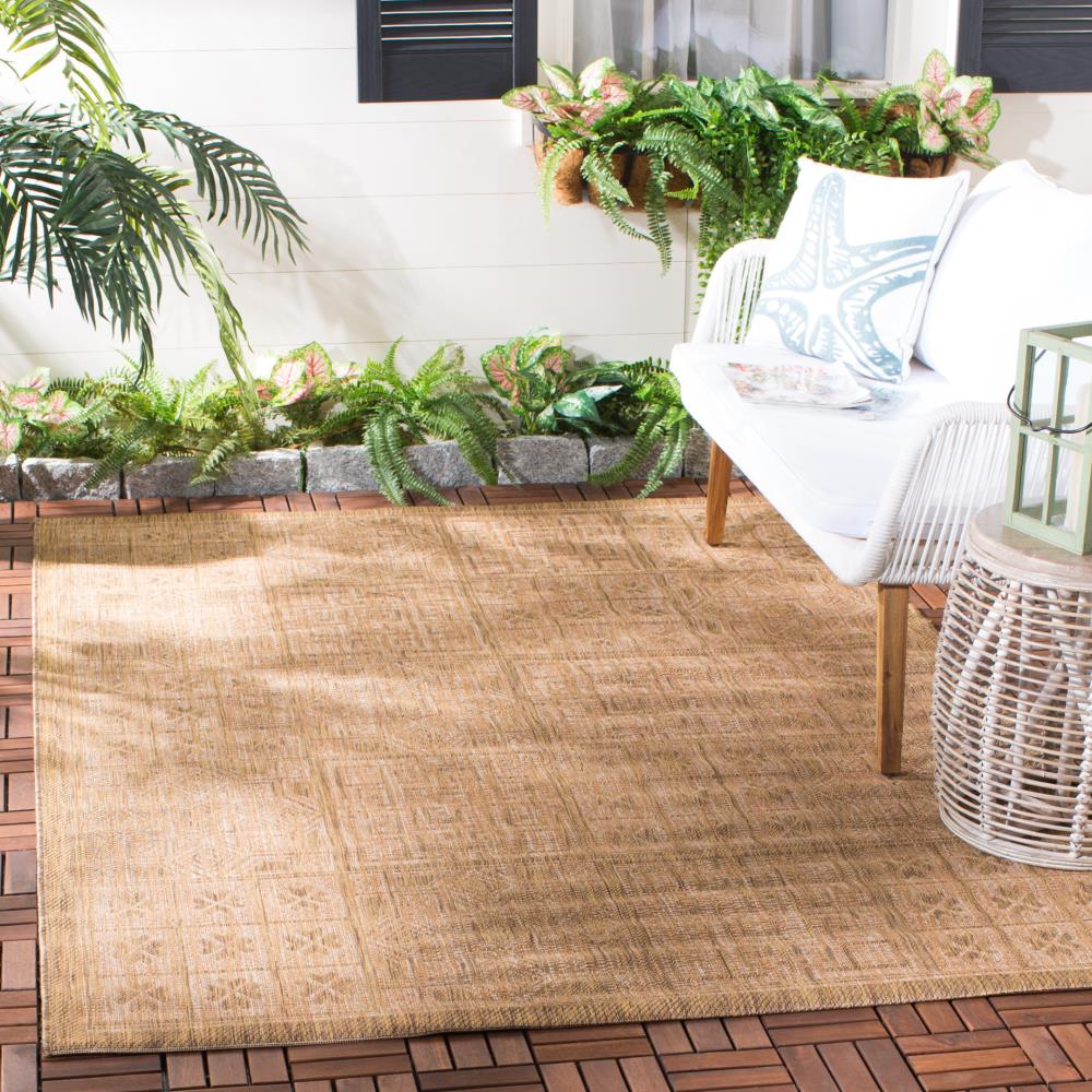 Gold and Natural Flat Woven Synthetic Area Rug, 8' x 11'