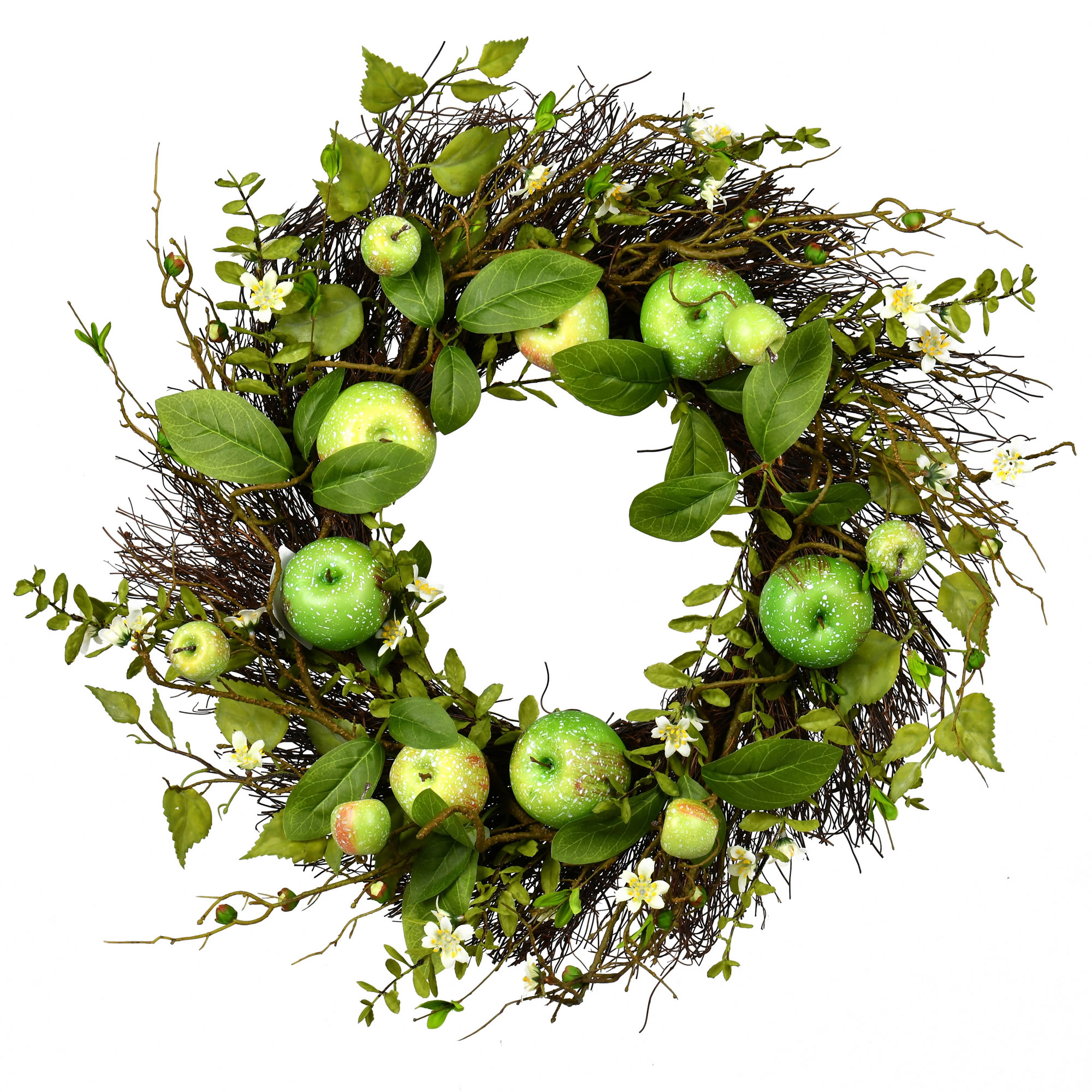 Vickerman FQ191322 22-in Green Indoor Fruit Artificial Wreath