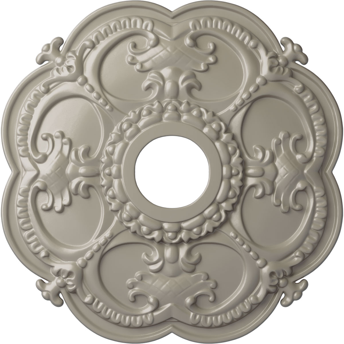 Ekena Millwork CM17ROPWS Rotherham 18-in W x 18-in L Painted Pearl White Polyurethane Whole Ceiling Medallion