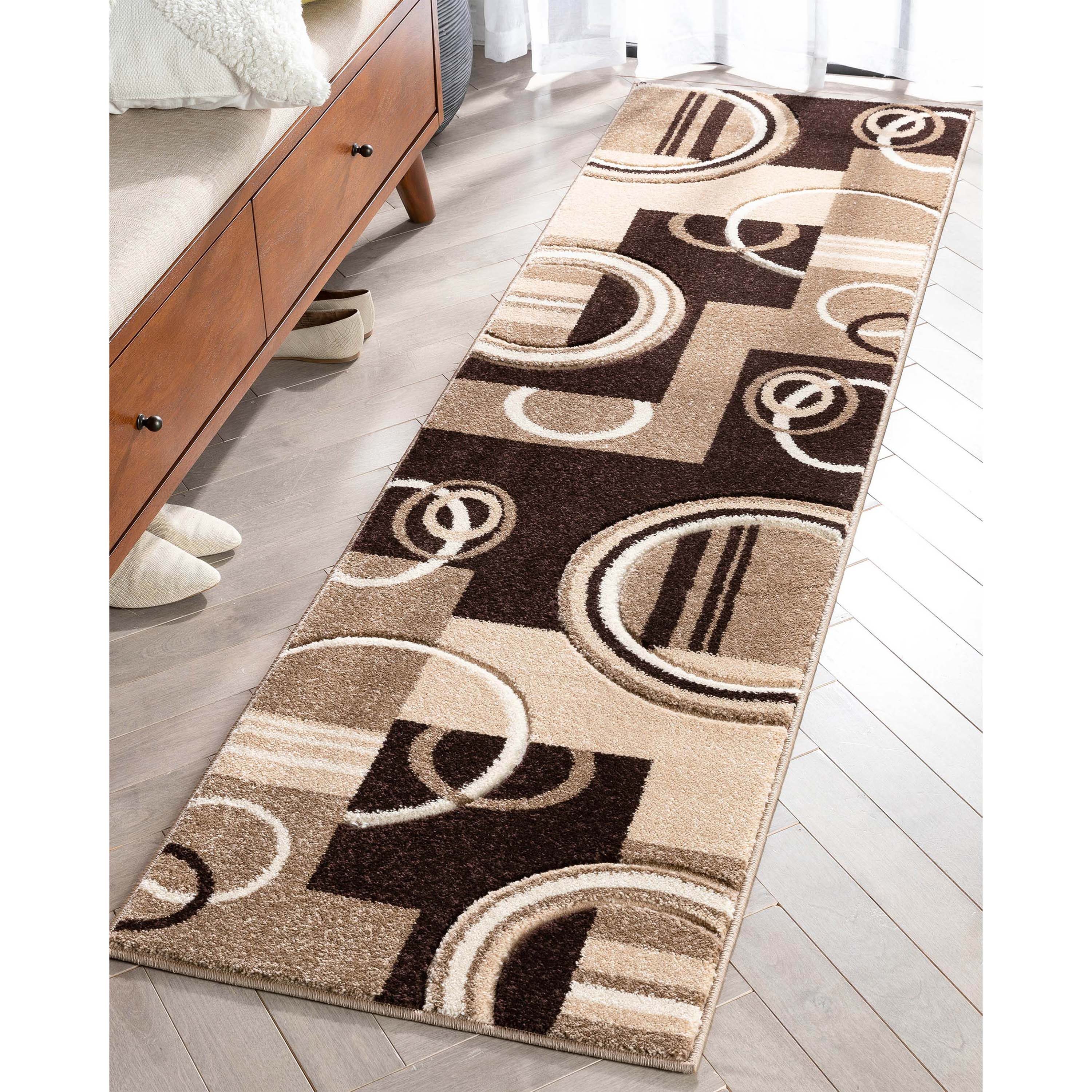 Well Woven 600122 2 x 7 (ft) Loomed Polypropylene Ivory Rectangular Indoor Abstract Mid-Century Modern Runner rug