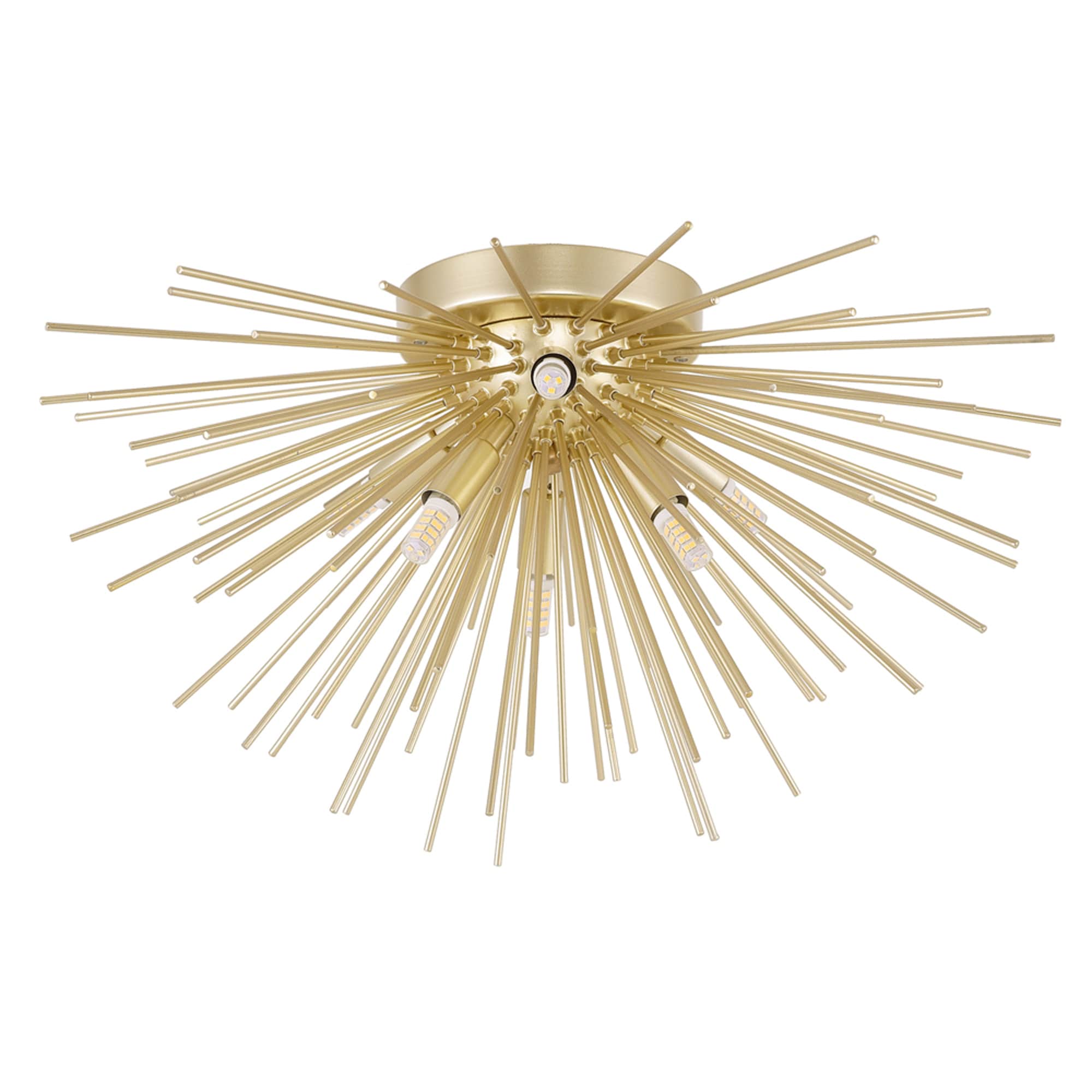 Gold Glass Globe LED Contemporary Flush Mount Light