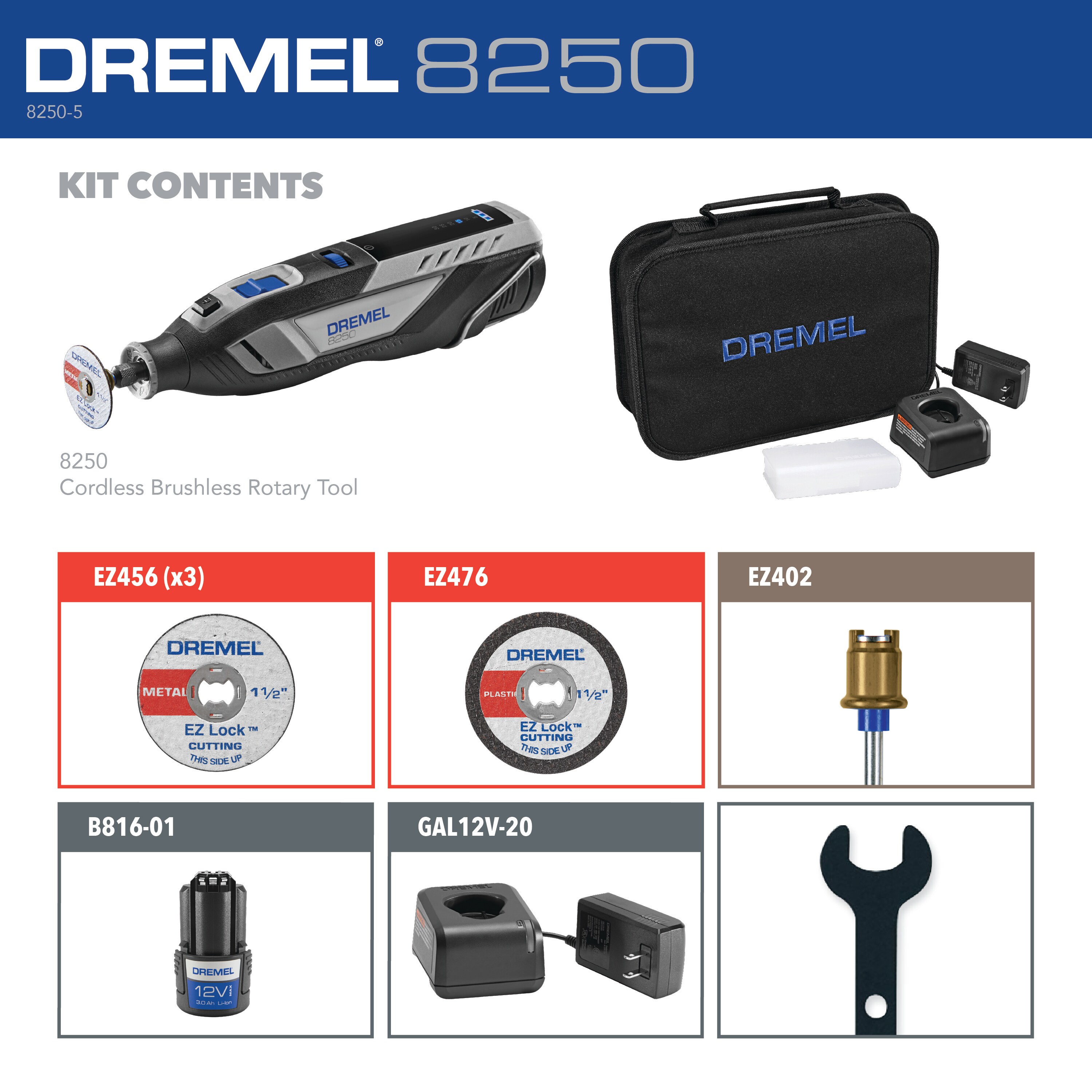 Dremel 8220 Cordless Rotary Tool Kit With Accessories Kit