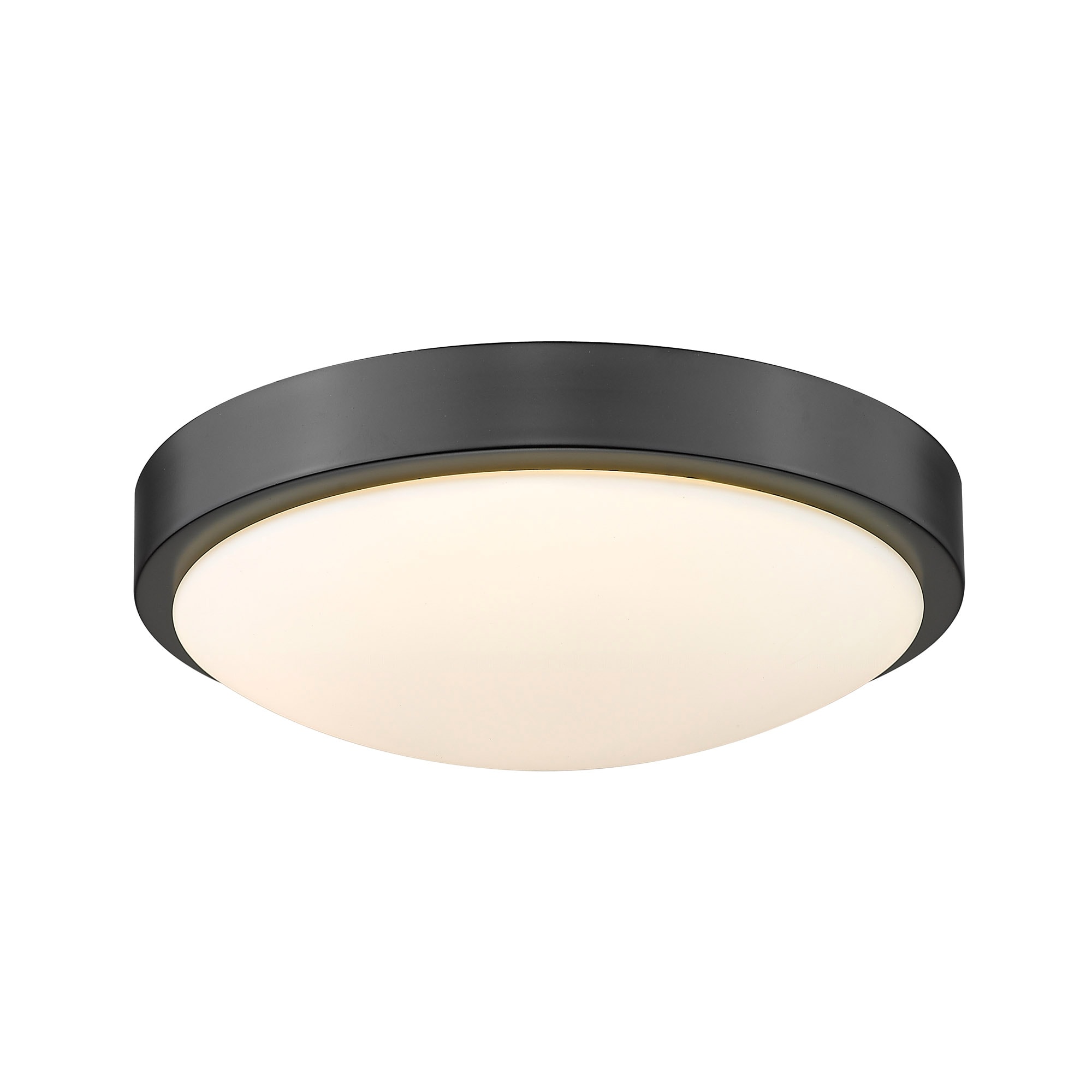 Golden Lighting 9128-FM10 BLK-OP Gabi 1 -Light 10-in Matte Black Flush Mount Light