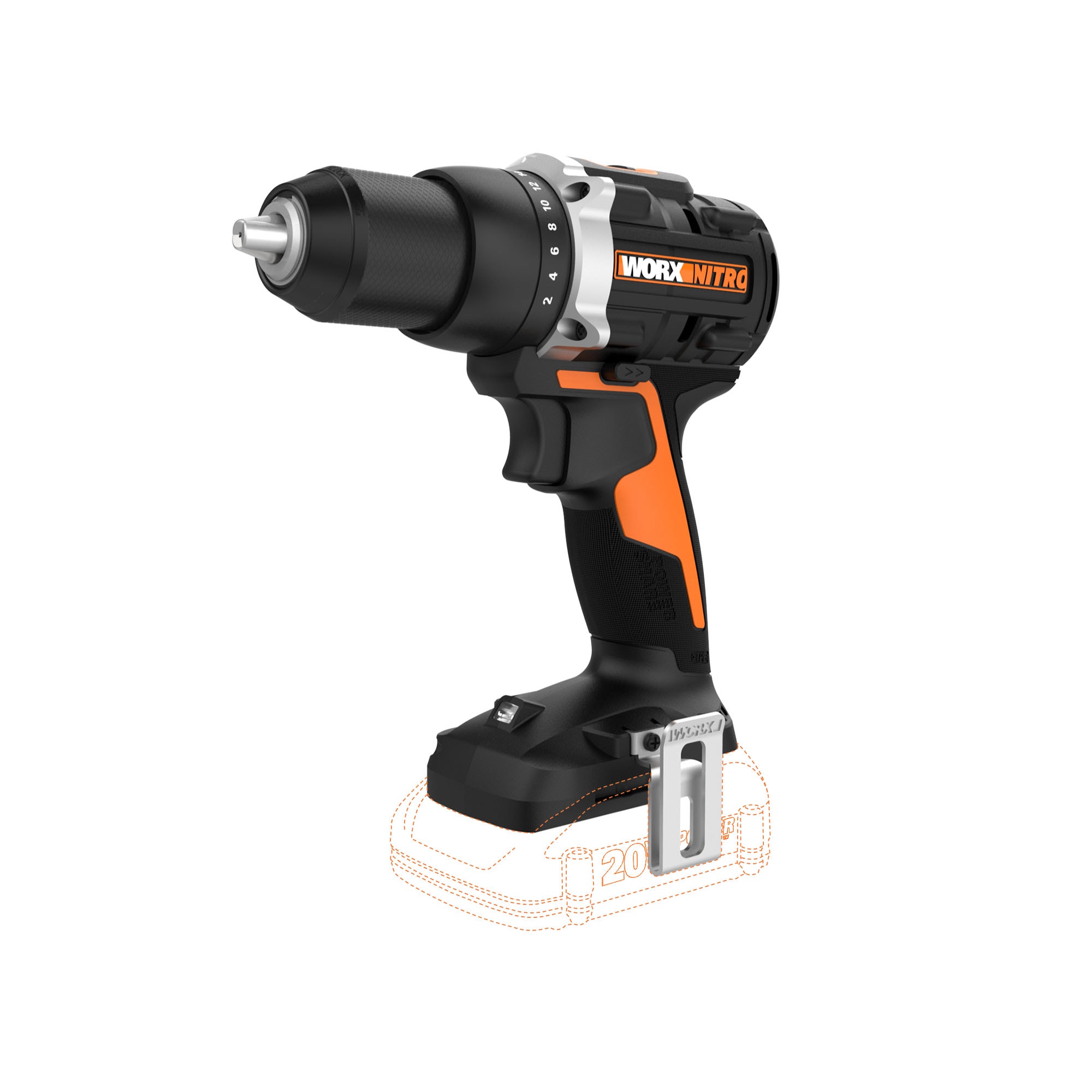 graduado energía Productivo WORX Power Share 20-volt Max 1/2-in Brushless Cordless Drill (Bare Tool) in  the Drills department at Lowes.com