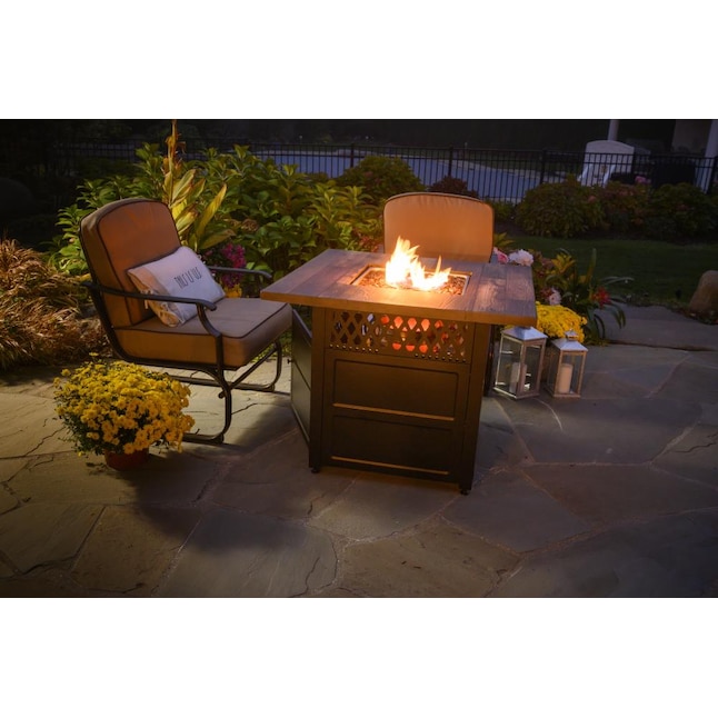 Black Steel Propane Gas Fire Pit, 30 Inch Outdoor Fire Pit Endless Summer House