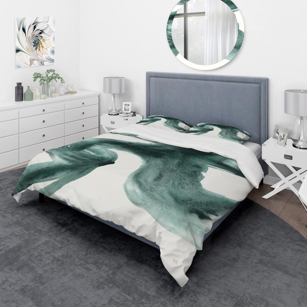 Designart BED30400-K 3 -Piece Green King Duvet cover Set