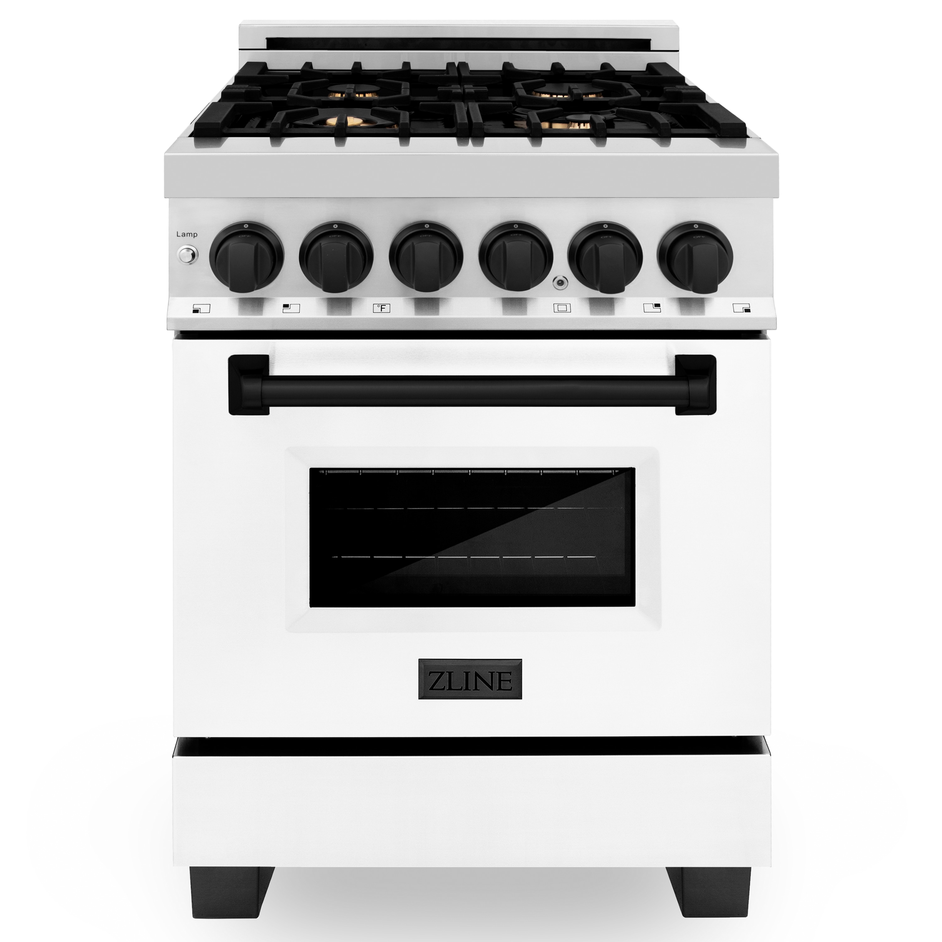 ZLINE KITCHEN & BATH RAZ-WM-24-MB Autograph Edition 24-in Deep Recessed 4 Burners Convection Oven Freestanding Dual Fuel Range