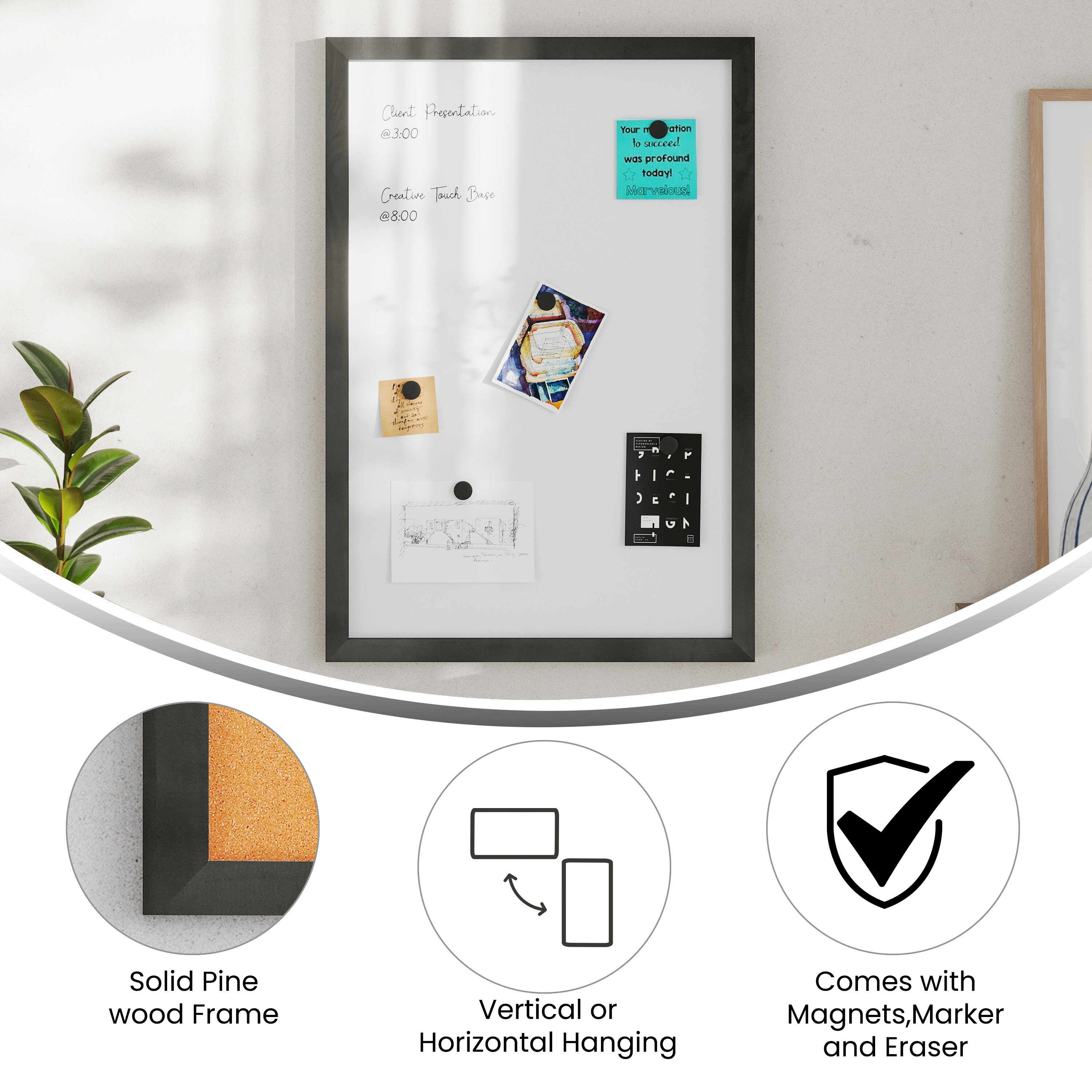 Merrick Lane 196861111280 Dry-Erase-Bulletin-Boards - View #3