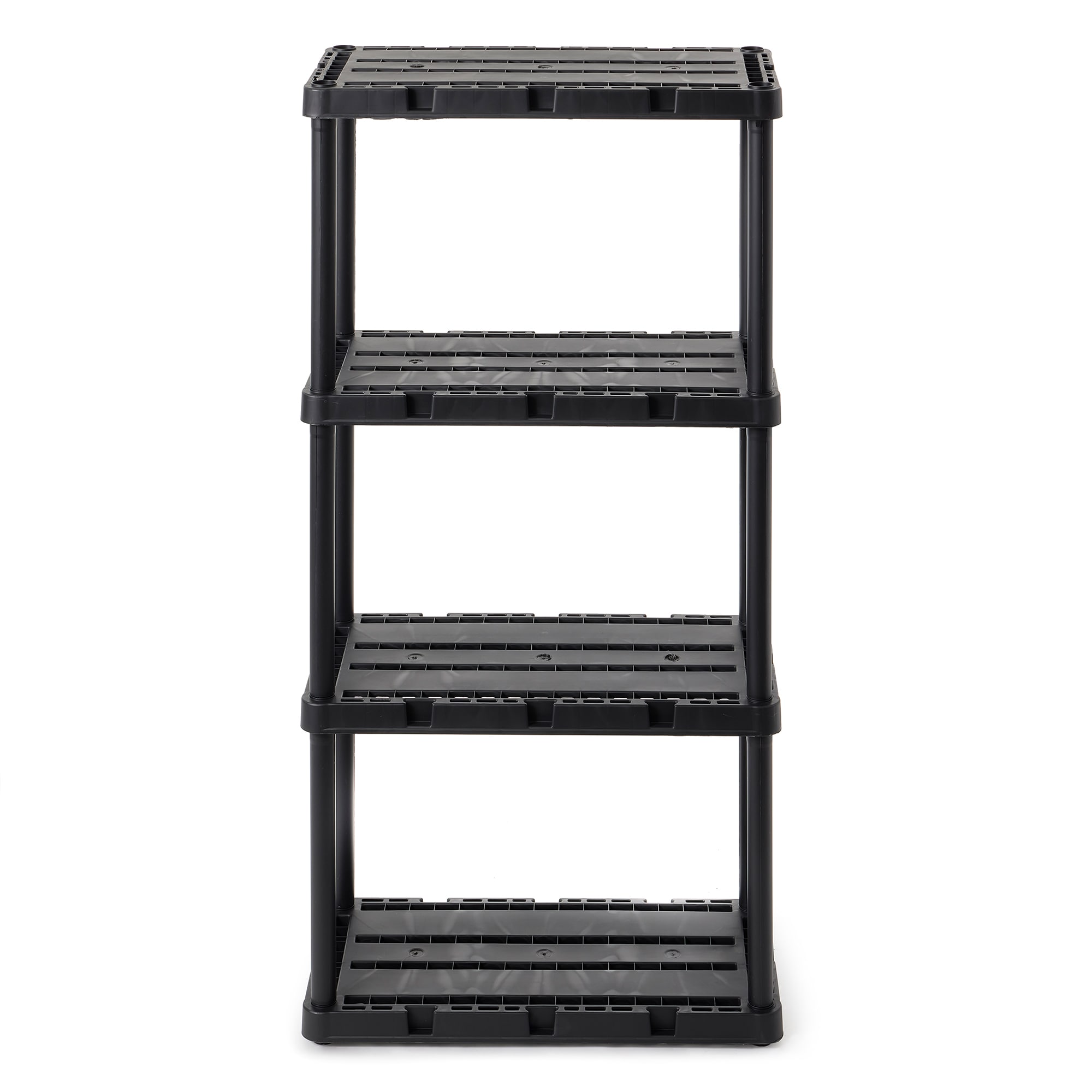 Gracious Living 4 Shelf Knect-A-Shelf Ventilated Light Duty Storage Unit, Black