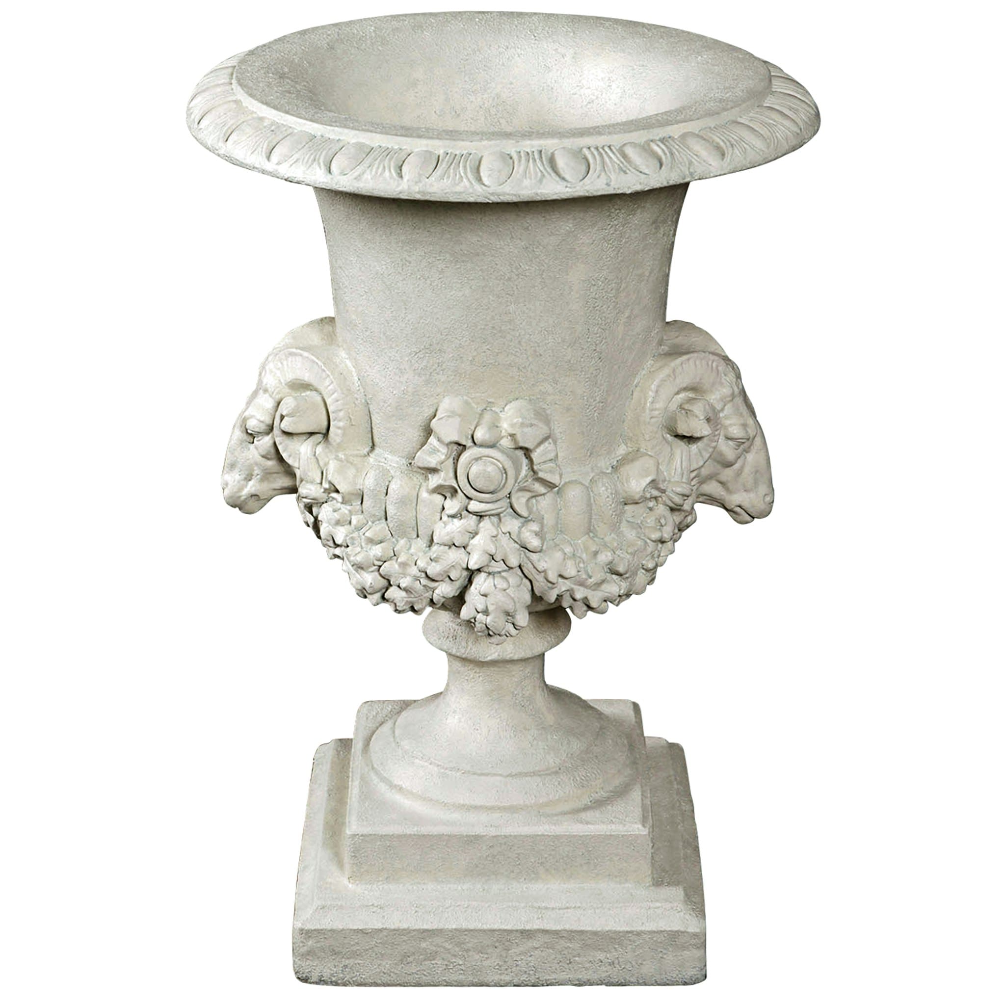 Design Toscano Urn 19.5-in W x 28-in H Off-white Fiberglass Outdoor ...