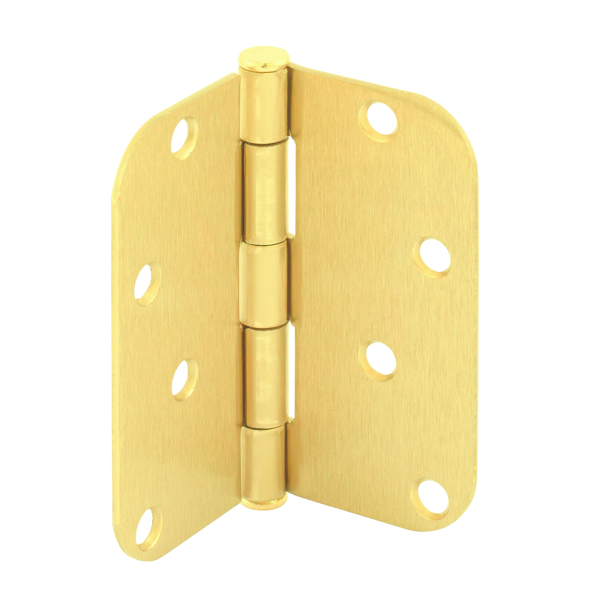 Prime-Line U 1150963 4-in H x 5/8-in Radius Satin Brass Barrel Interior/Exterior Door Hinge 3 -Pack