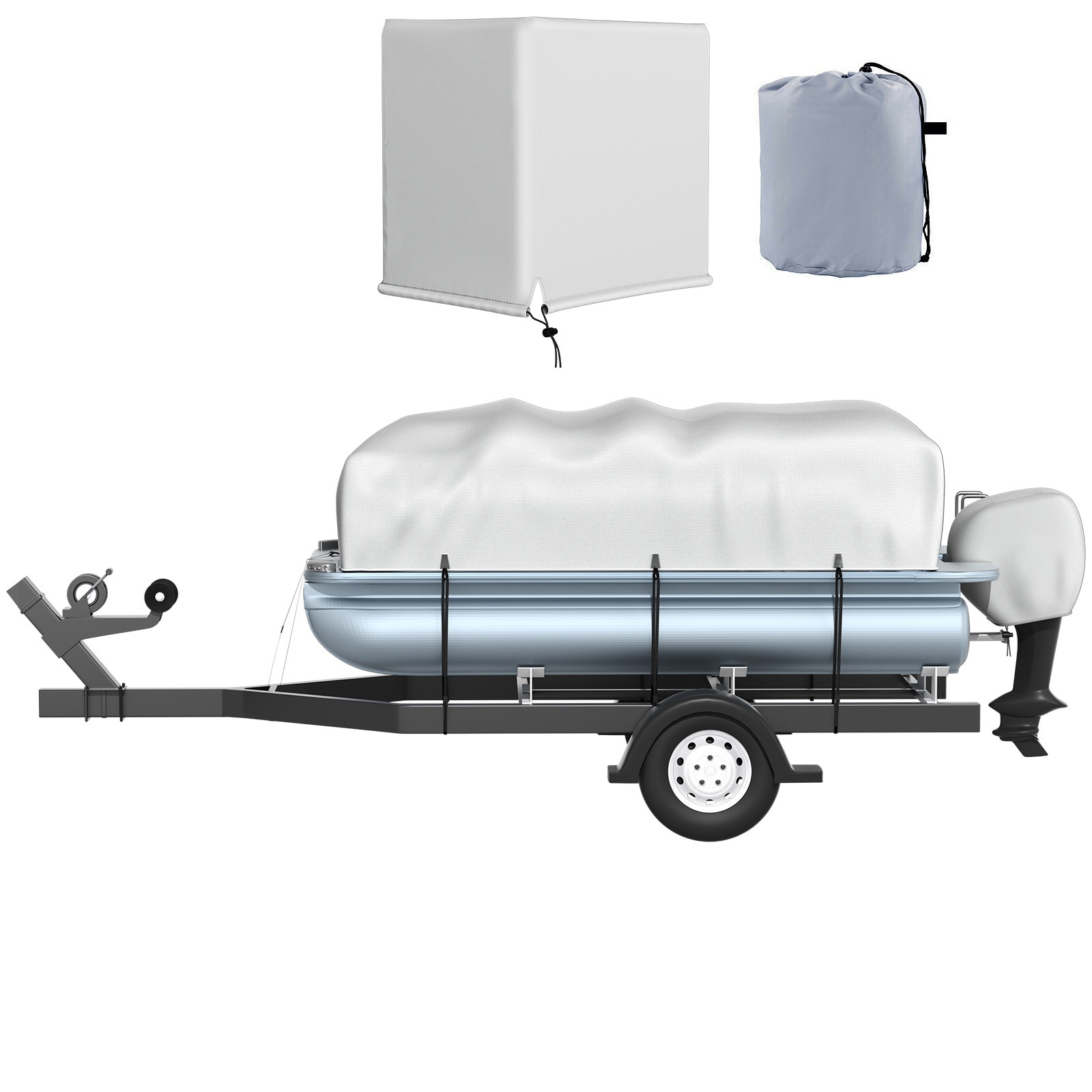 VEVOR FQCZYCYCB21245KUNV0 17"-20' Pontoon Boat Cover Marine-grade 600d Oxford Fabric