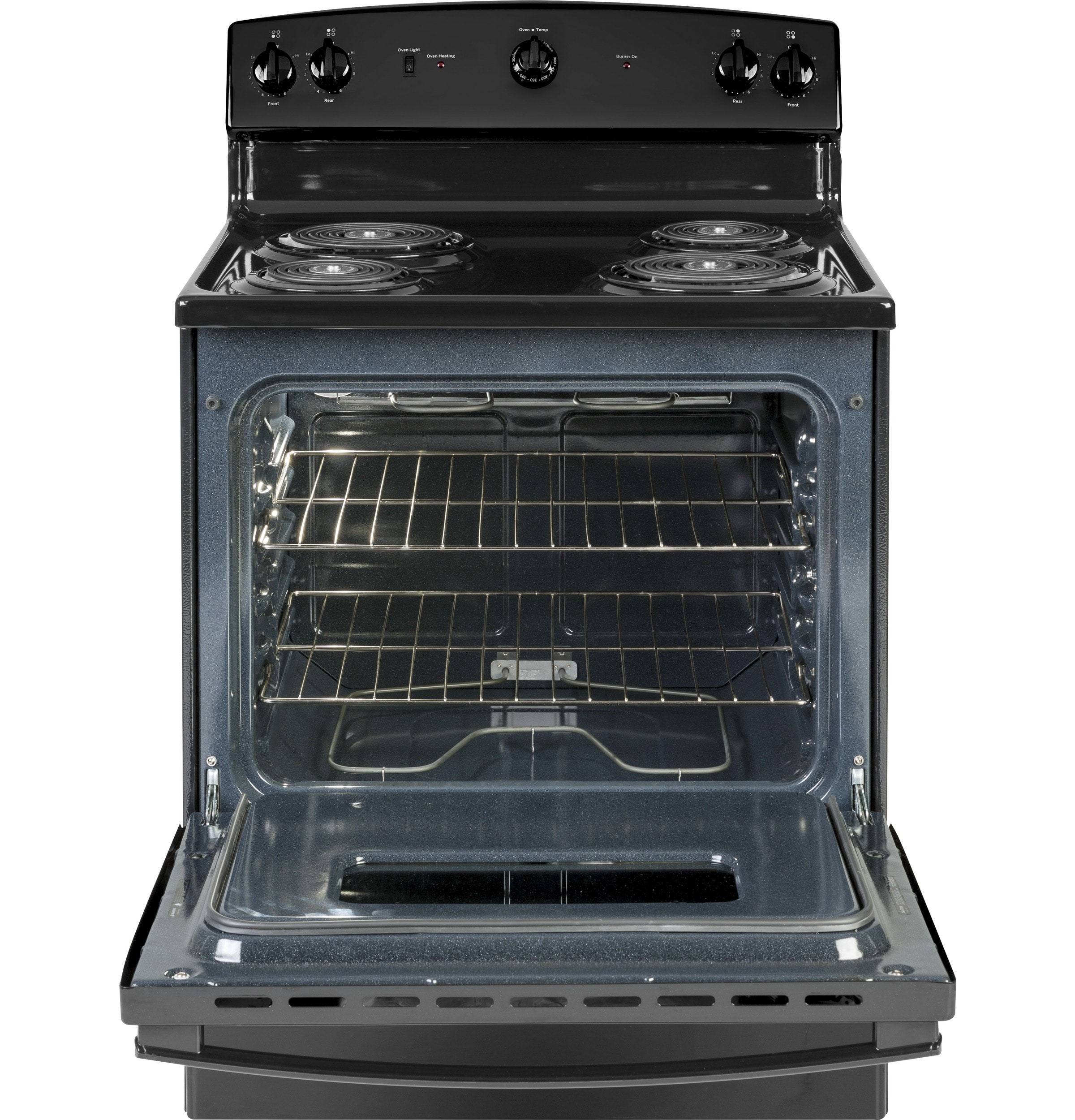 GE 30-in 4 Elements 5-cu ft Freestanding Electric Range (Black) in the  Single Oven Electric Ranges department at