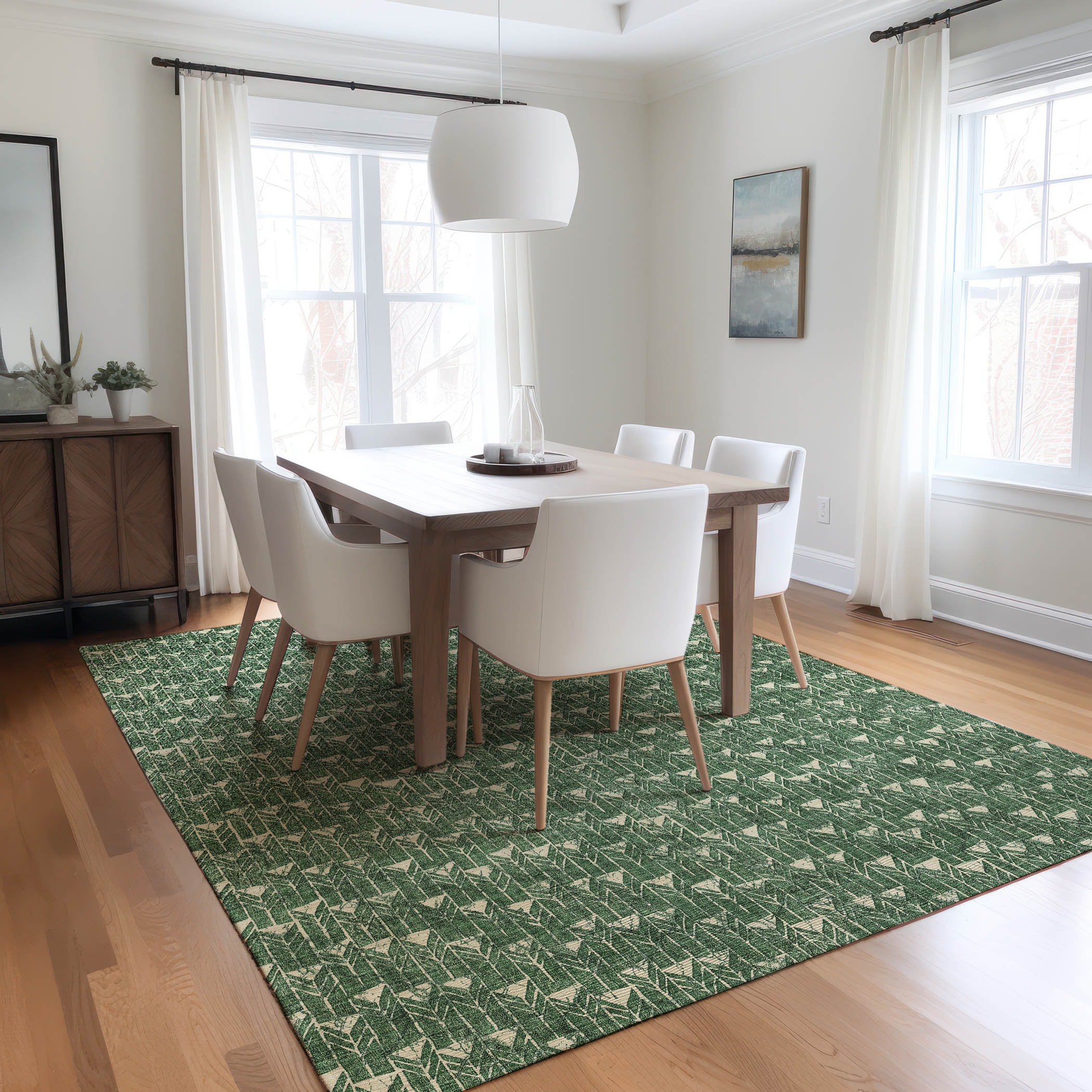 Addison Rugs ACN514GE3X5 Chantille ACN514GE 3 x 5 (ft) Polyester Green Rectangular Indoor/Outdoor Abstract Machine washable Area rug