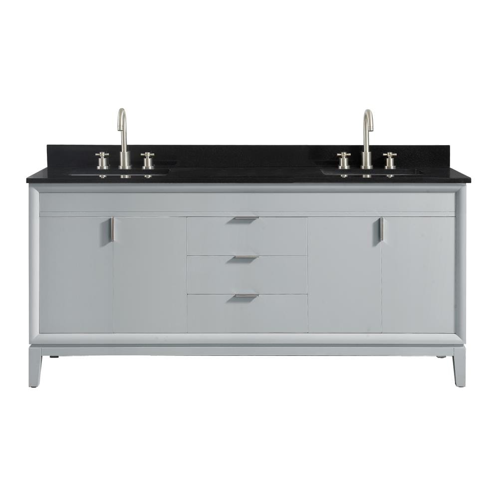 Avanity Emma 73-in Dove Gray Undermount Double Sink Bathroom Vanity ...