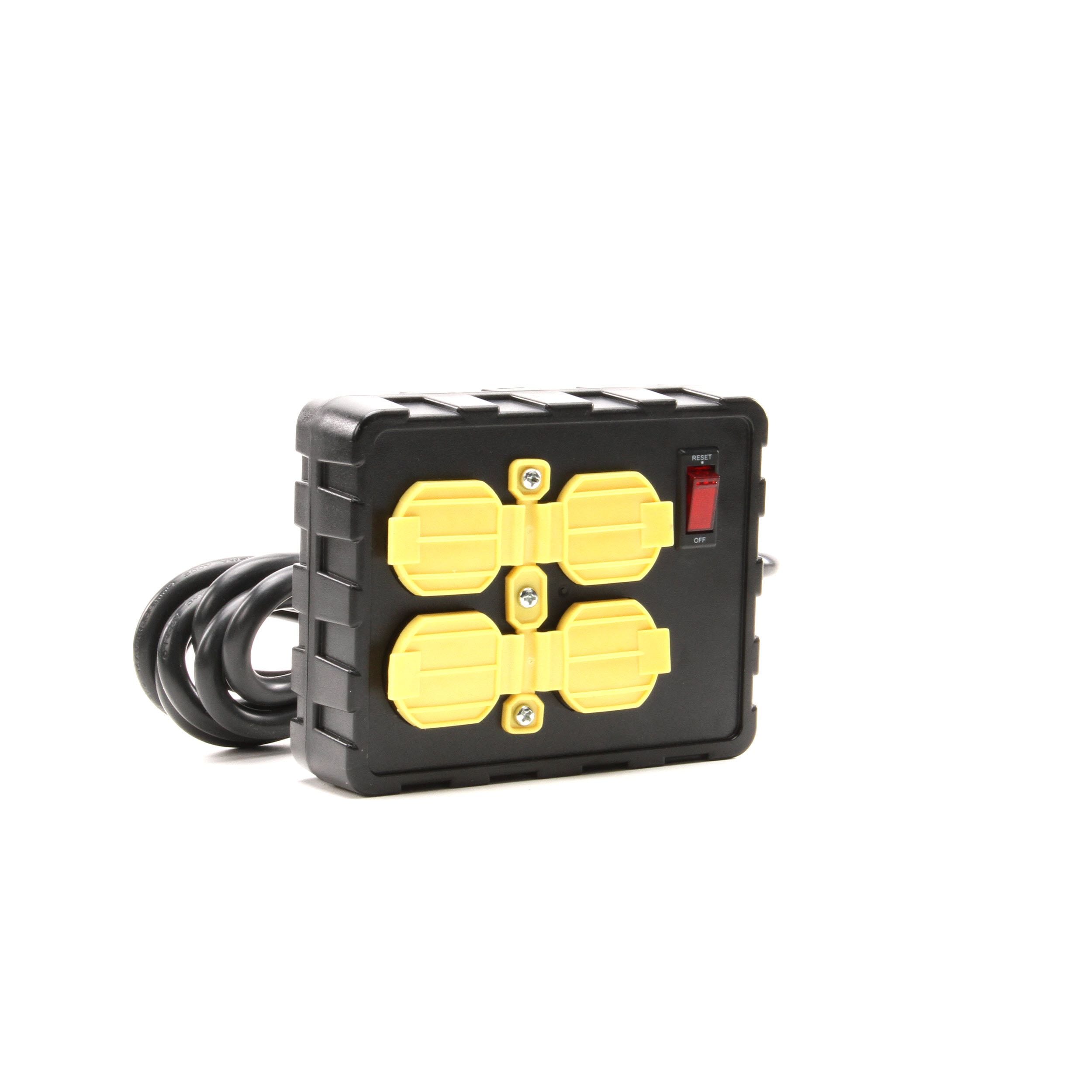 Over-Load Guard Flexible Black Yellow Extension Cord Built-In Circuit Breaker