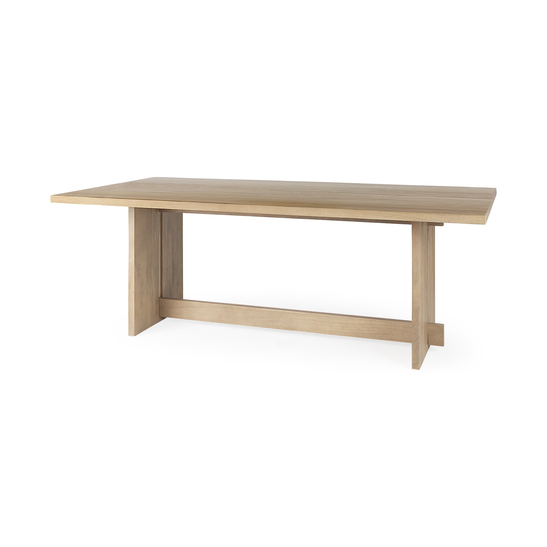 Mercana 69200 Brown Farmhouse Dining Table, Wood with Plain/Smooth Wood 84-in L x 30-in H