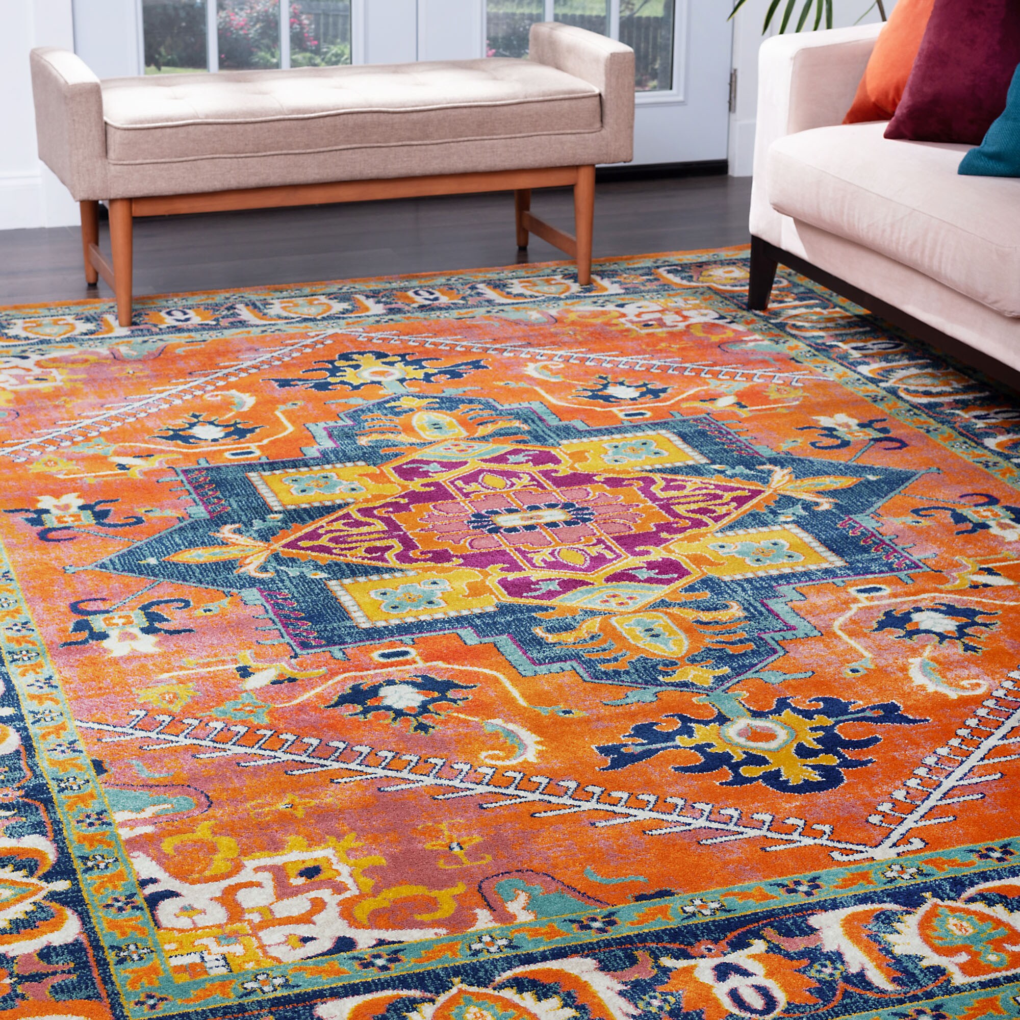 Tayse GEN1304 5X8 Generation 5 x 8 (ft) Loomed Polypropylene Orange Rectangular Indoor Area rug