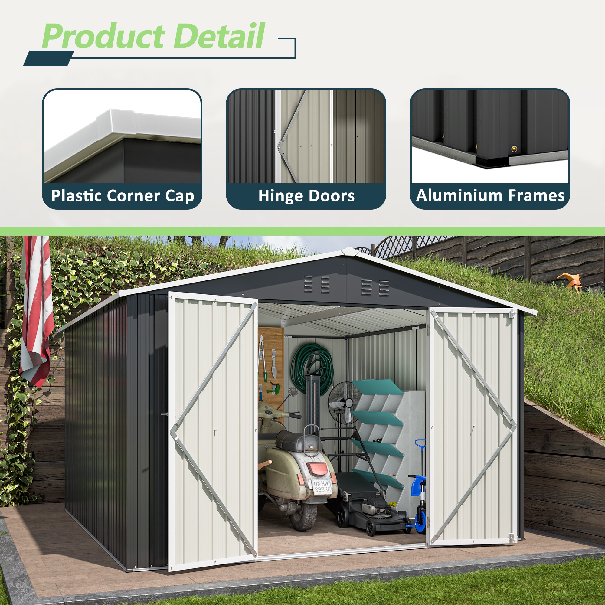 Xspracer ML-TH053WS Metal-Storage-Buildings-Sheds - View #4