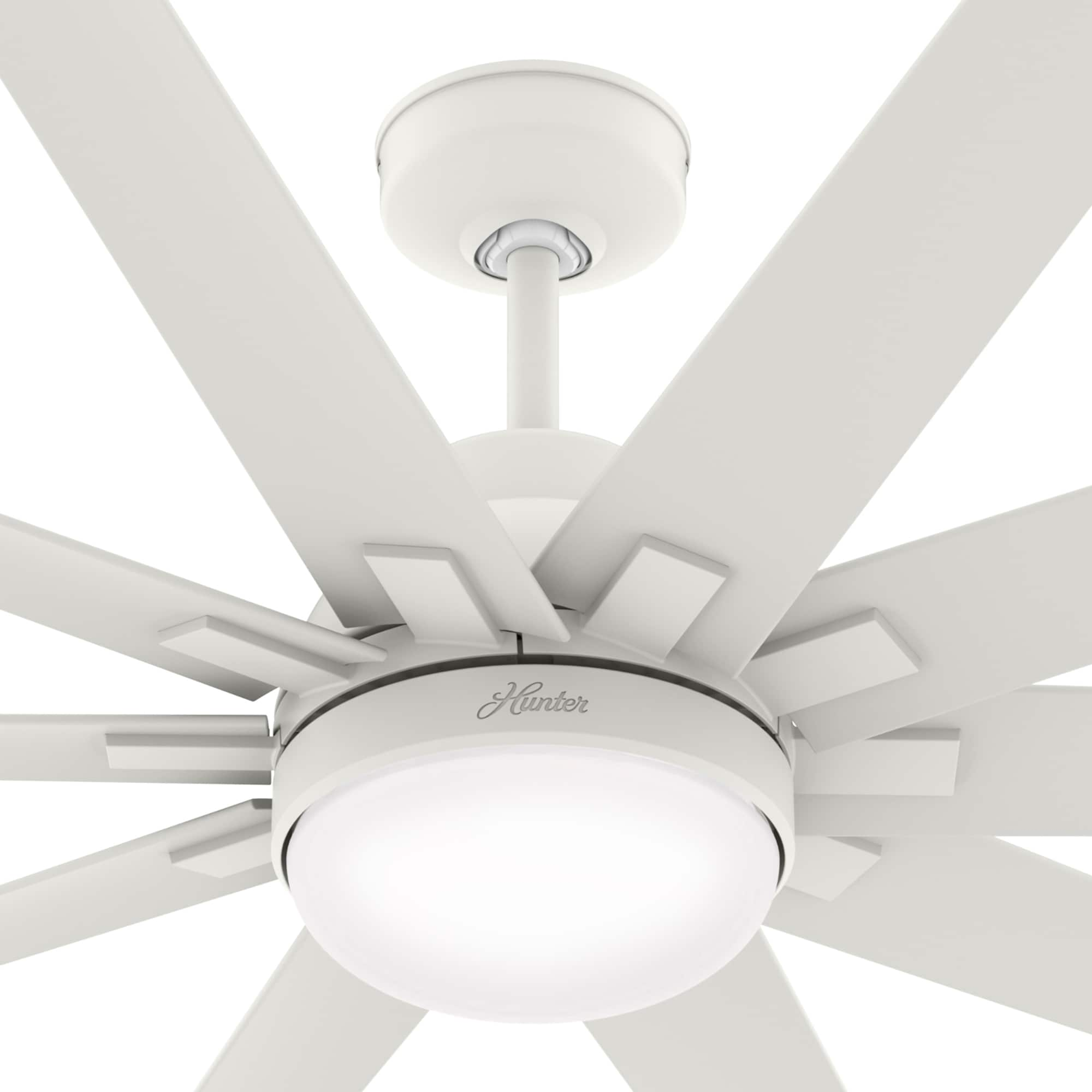 Hunter Overton 60 In Matte White Led Indooroutdoor Ceiling Fan With Light Wall Mounted Remote 0219