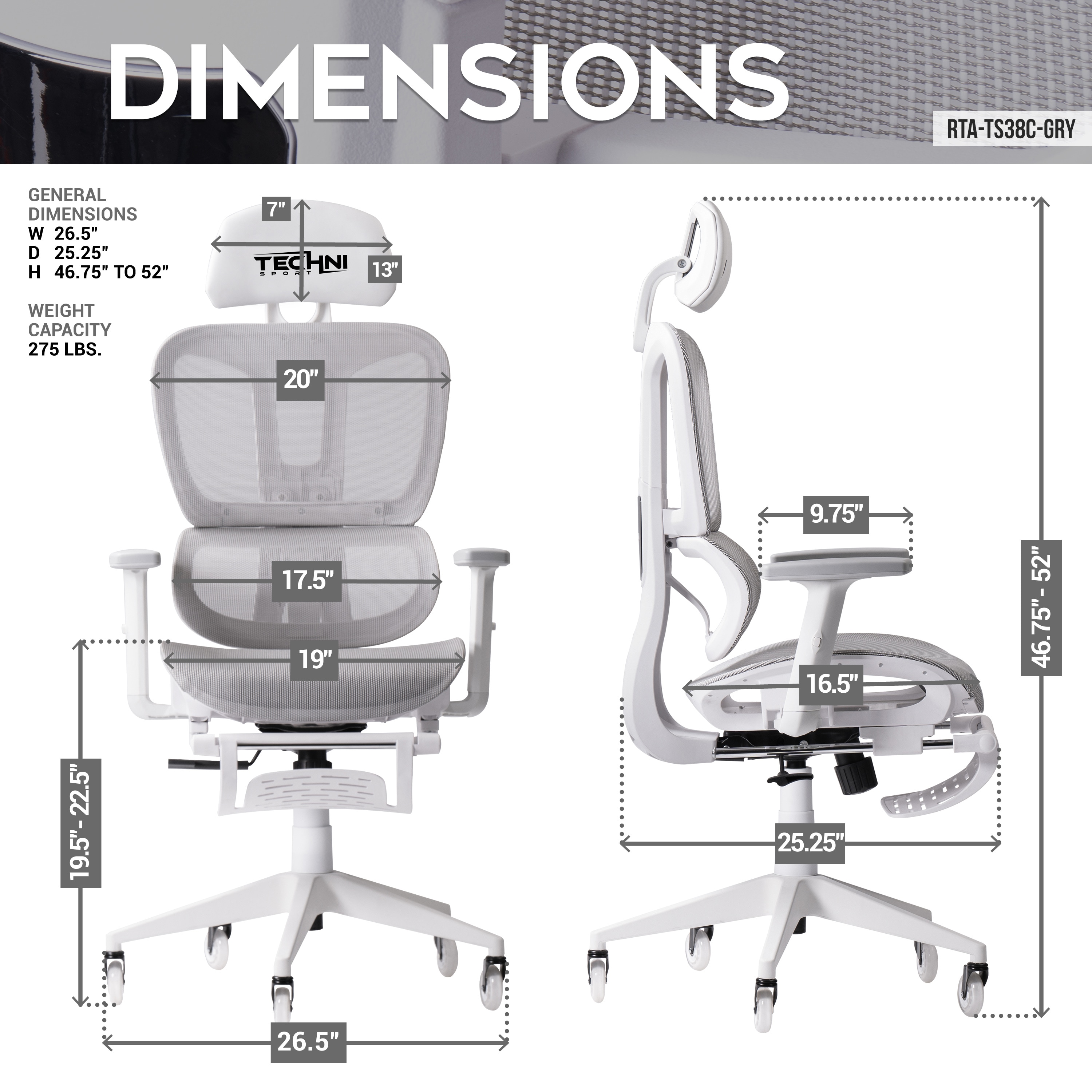 Techni Sport RTA-TS38C-GRY Office-Chairs - View #5