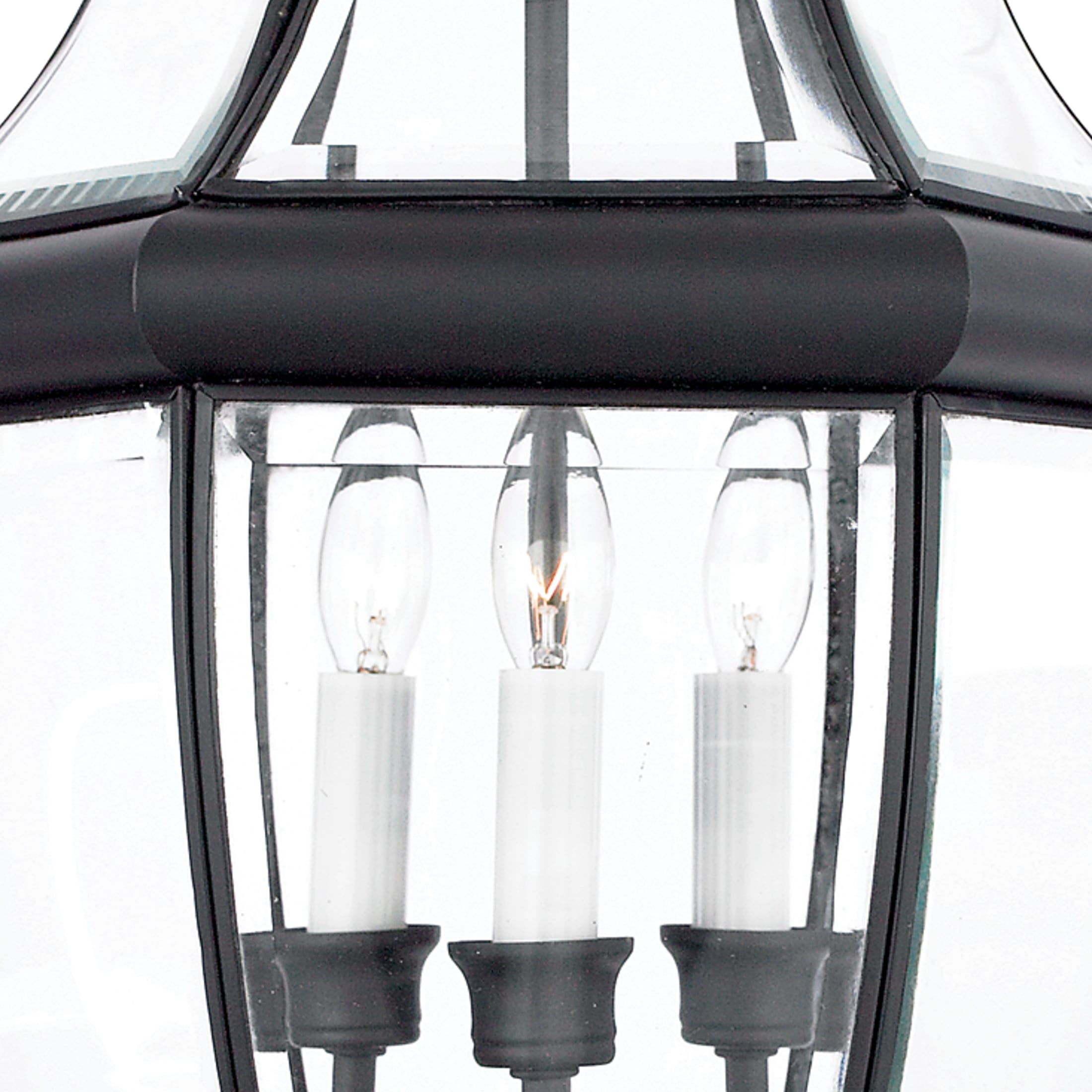 Mystic Black 23" Outdoor Post Lantern with Clear Beveled Glass