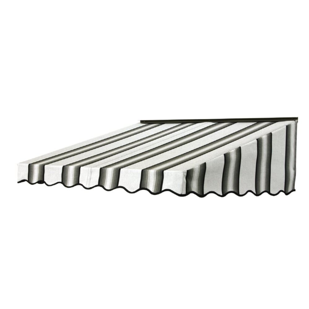 NuImage Awnings 27X7X46479903X 2700 46-in Wide x 41-in Projection x 17-in Height Fabric Grey/Black/White (4799) Striped Fixed Door Awning