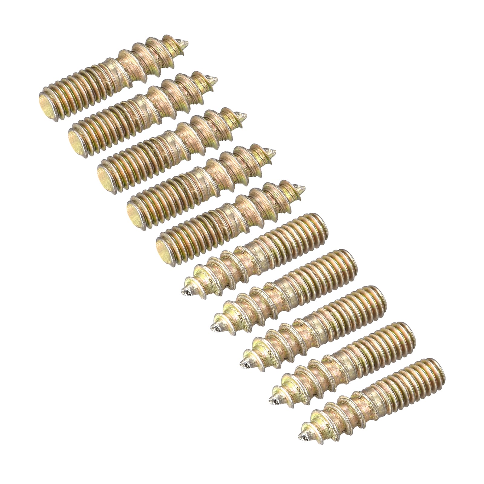Unique Bargains M4x16mm Hanger Bolts 12pcs Double Ended Thread Dowel Screws for Wood Furniture