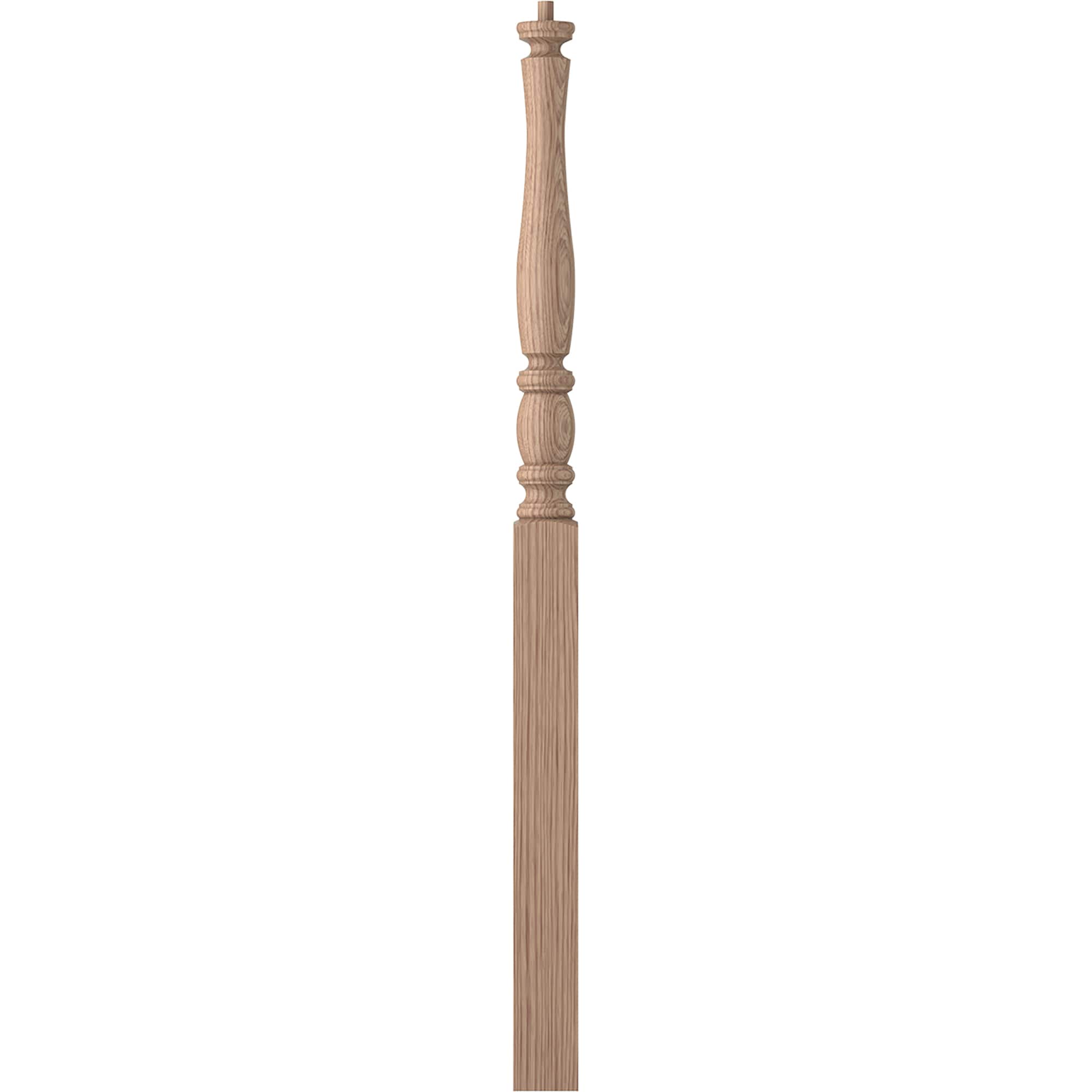 L.J. Smith Stair Systems LJP-3214-HK LaSalle 3-in x 50-in Unfinished Hickory Starting Stair Newel Post