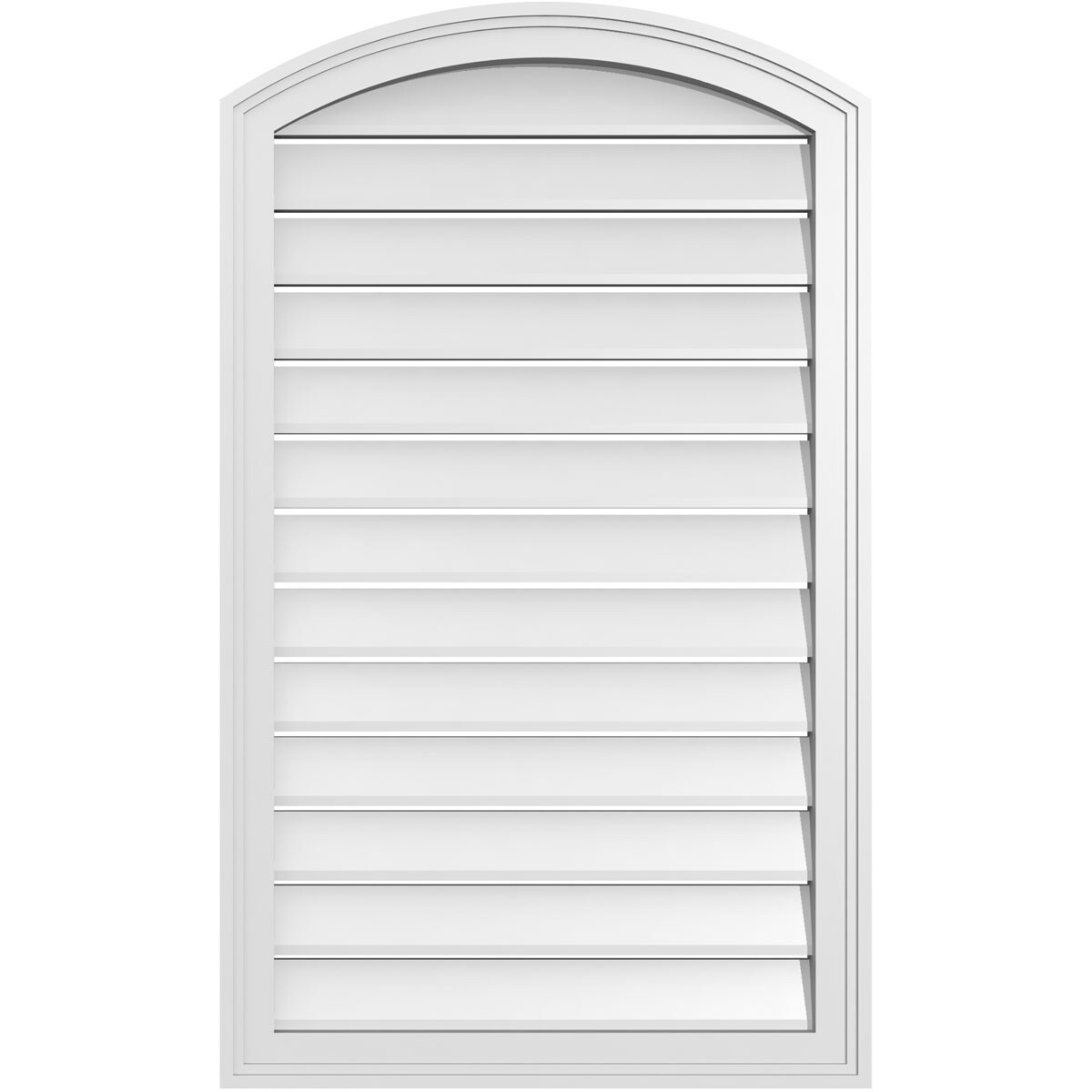 Ekena Millwork GVPAR24X4002SF 24-Inches x 40-Inches Off-white Round top PVC Gable Louver Vent