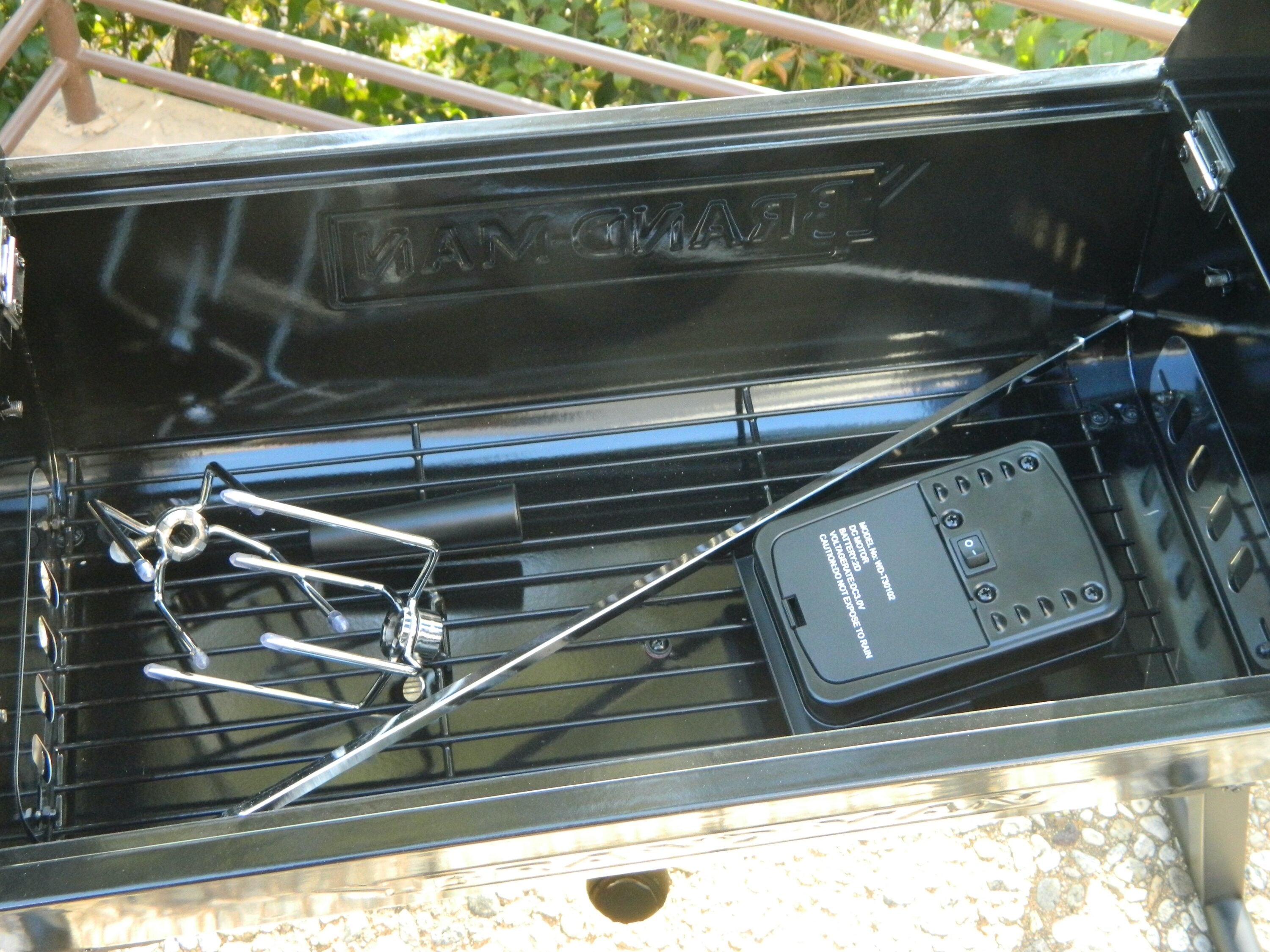 Portable Black Stainless Steel Charcoal Grill with Rotisserie
