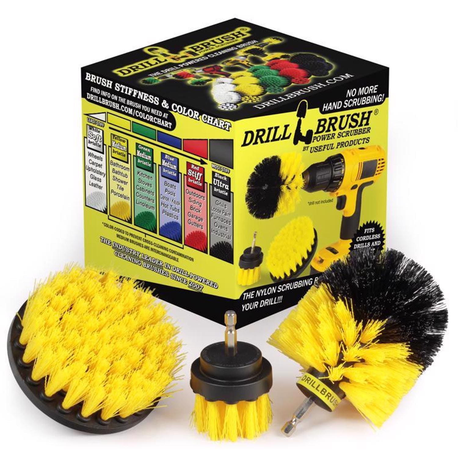 Drillbrush  4 in. W Medium Bristle Metal Handle Drill Brush Set