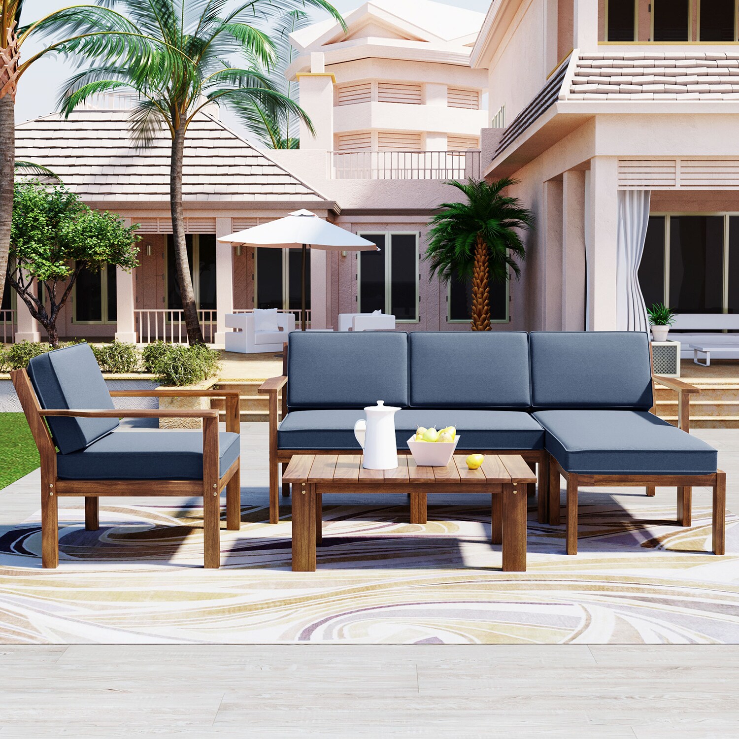 SINOFURN SYA380083GY Patio-Sofas-Daybeds - View #4