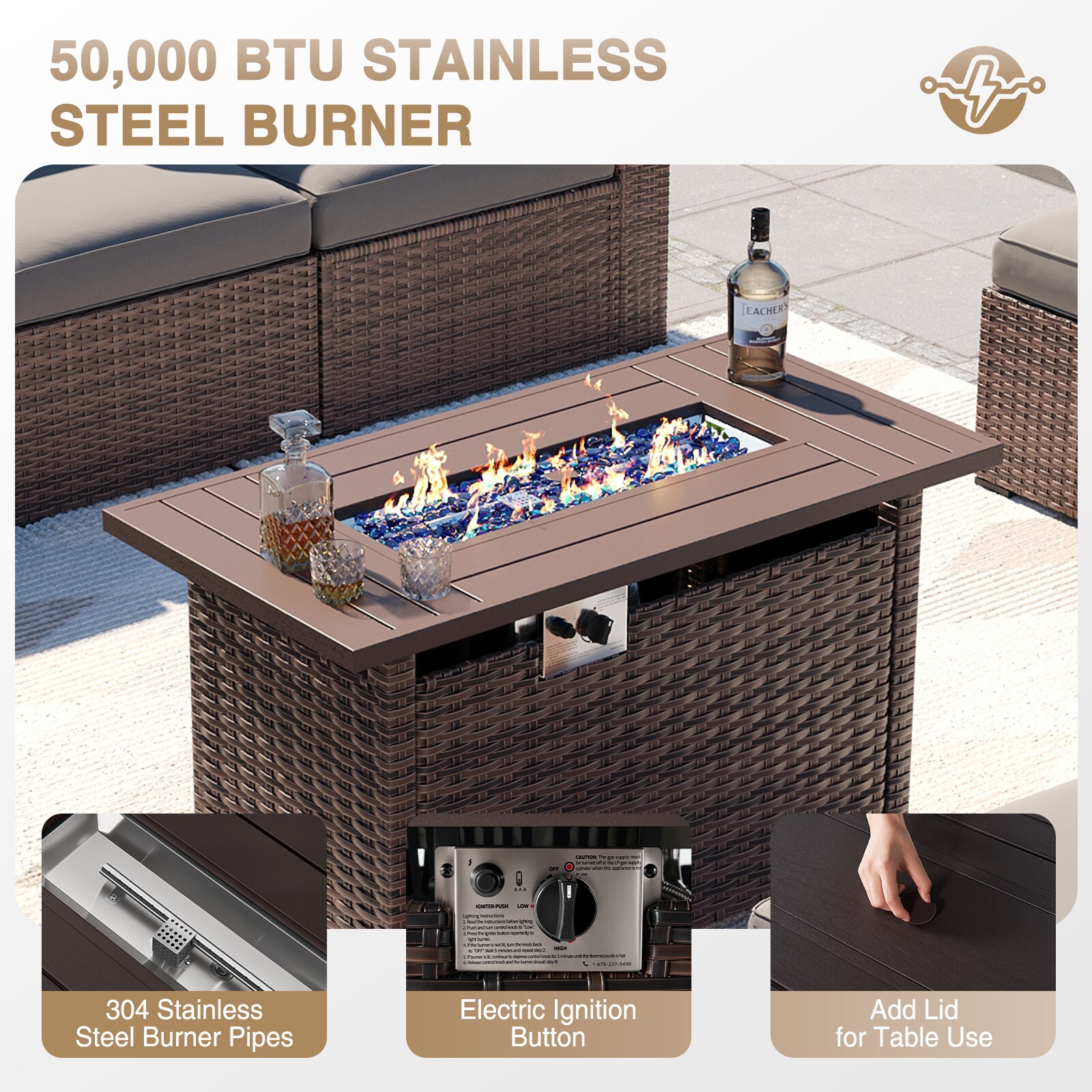 AOXUN PA-120BR12 Patio-Conversation-Sets - View #2