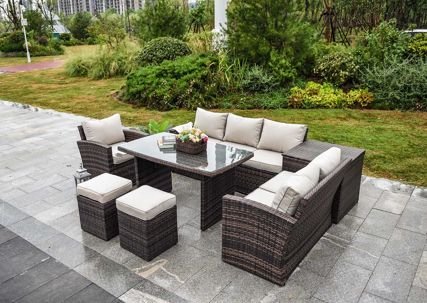 Direct Wicker DWS-1403B-BROWN Patio-Conversation-Sets - View #3