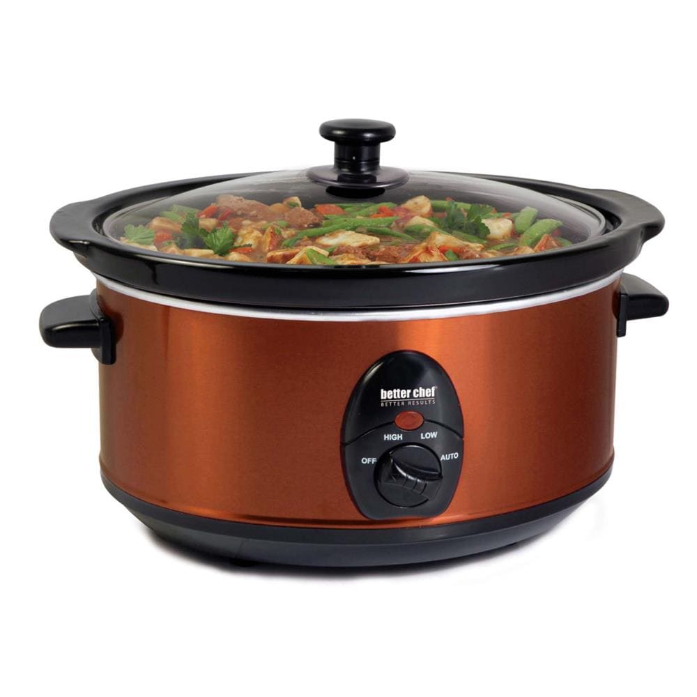 Better Chef 3 qt. Round Slow Cooker with Removable Stoneware Crock