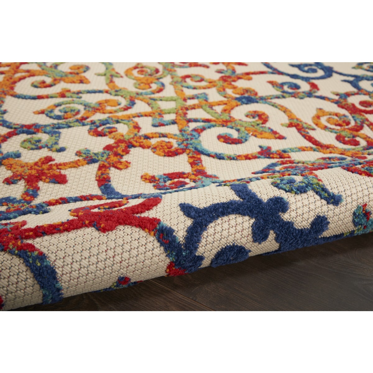 HomeRoots 4000385031 5 ft x 8 ft Rainbow Colored Indoor Outdoor Area Rug