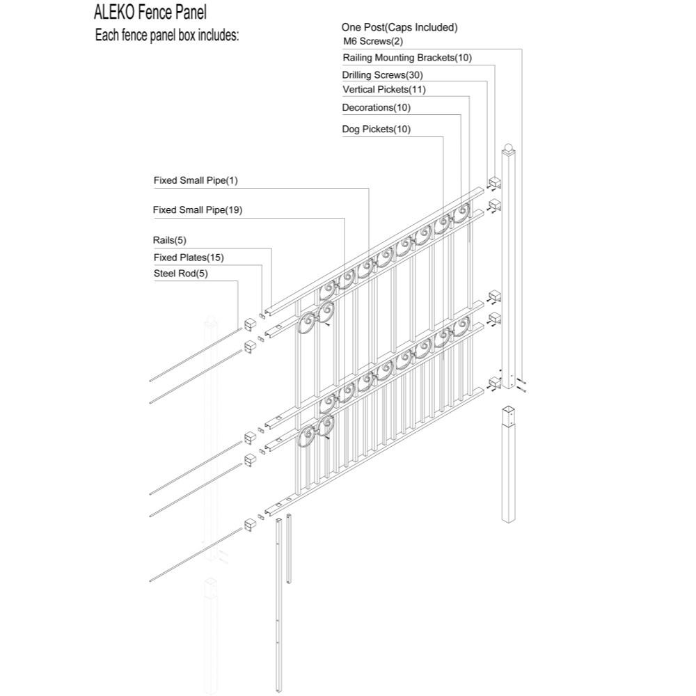 ALEKO FENCEPARDIY5X5.5-LO Fence-Gates - View #3
