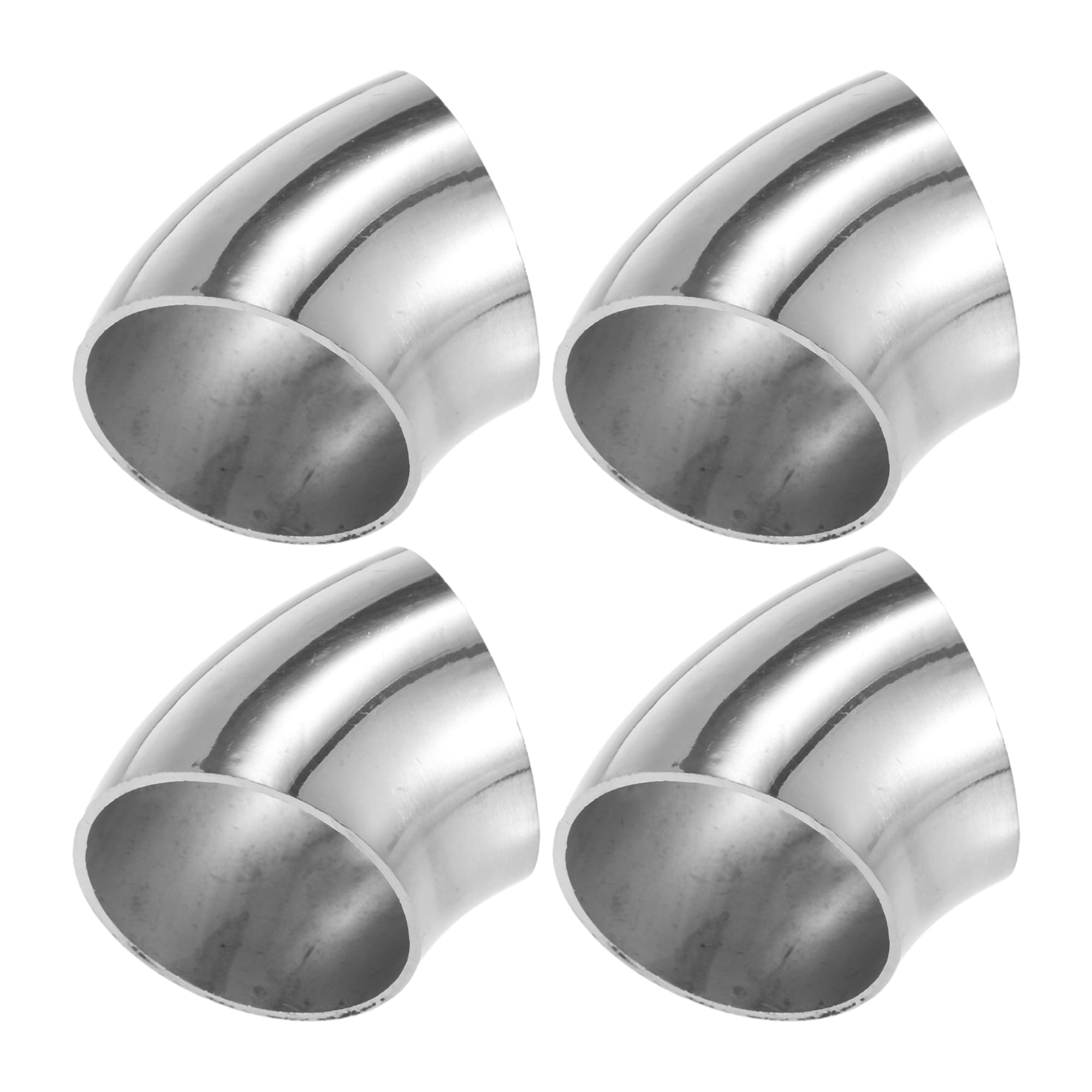 Unique Bargains - 4pcs OD 1.5 Inch 45 Degree SS304 Stainless Steel Bend Tube Exhaust Elbow Pipe f...
