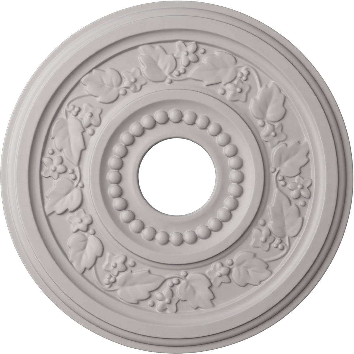 Ekena Millwork CM16GNUWF Genevieve 16.125-in W x 16.125-in L Painted Ultra Pure White Polyurethane Whole Ceiling Medallion